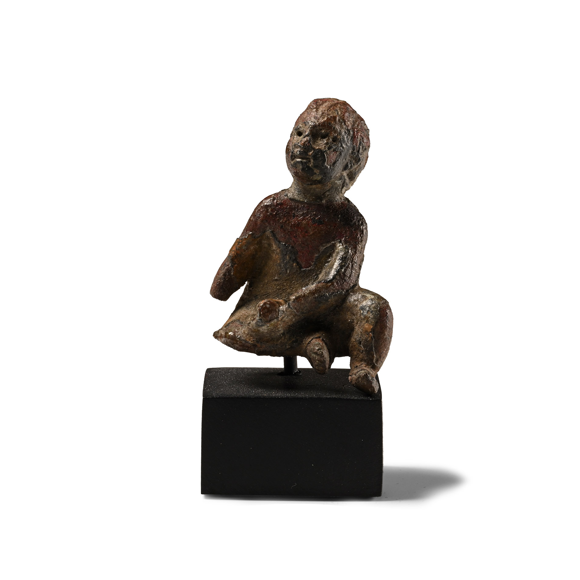 Roman Bronze Seated Child Statuette