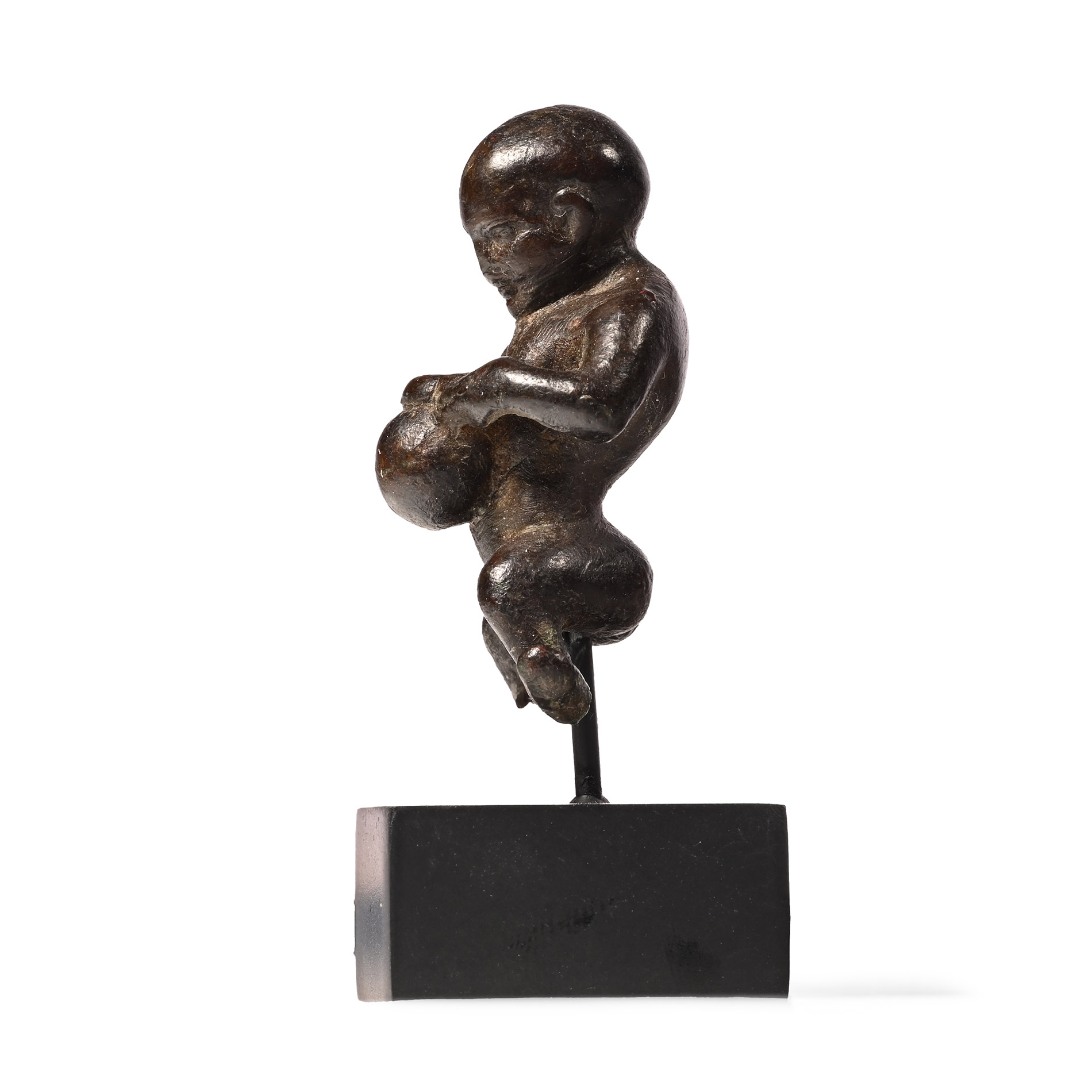 Hellenistic or Roman Bronze Statuette of a Grotesque Holding a Jar