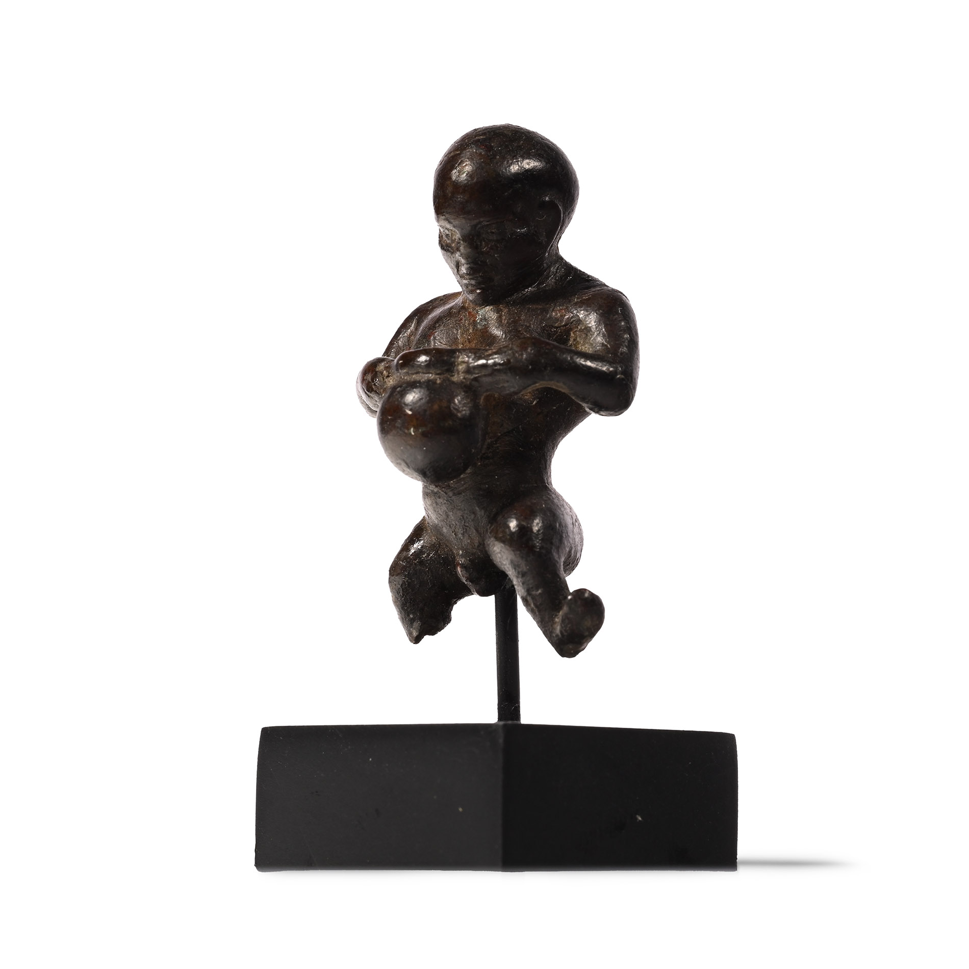 Hellenistic or Roman Bronze Statuette of a Grotesque Holding a Jar