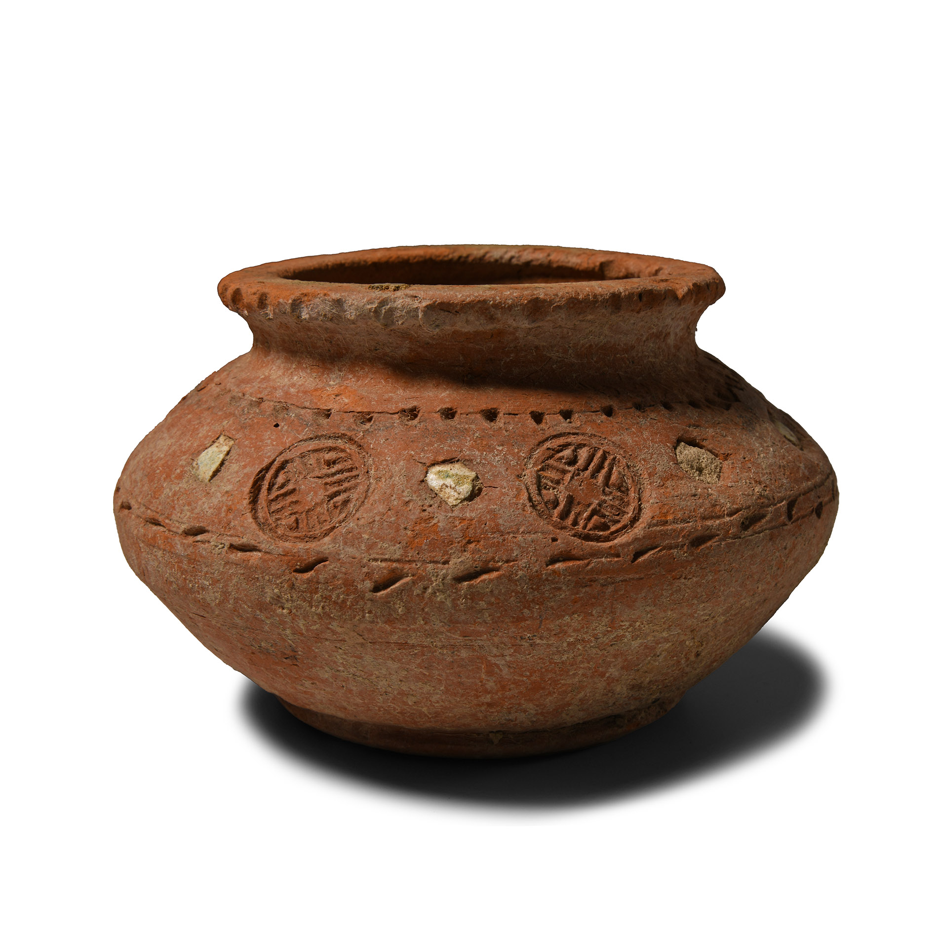 Bactrian Ceramic Jar with Stamped Decoration