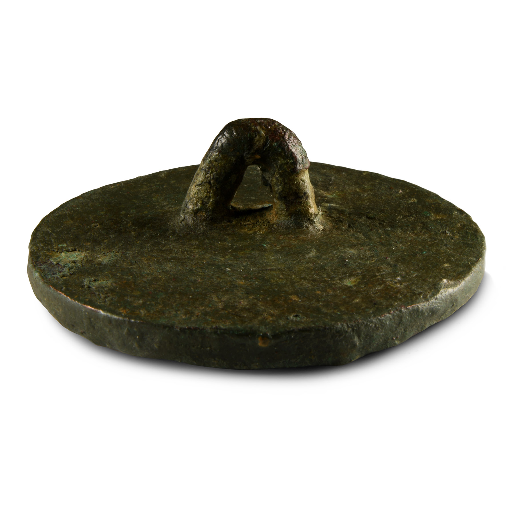 Large Bactrian Copper Stamp Seal with Standing Figure
