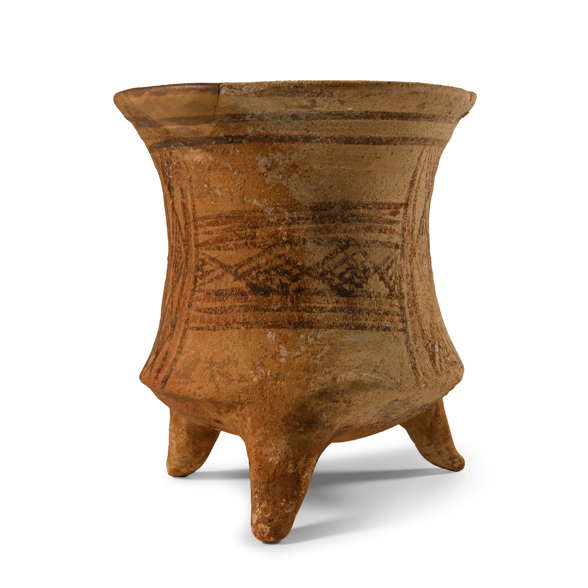 Western Asiatic Painted Terracotta Tripod Vessel