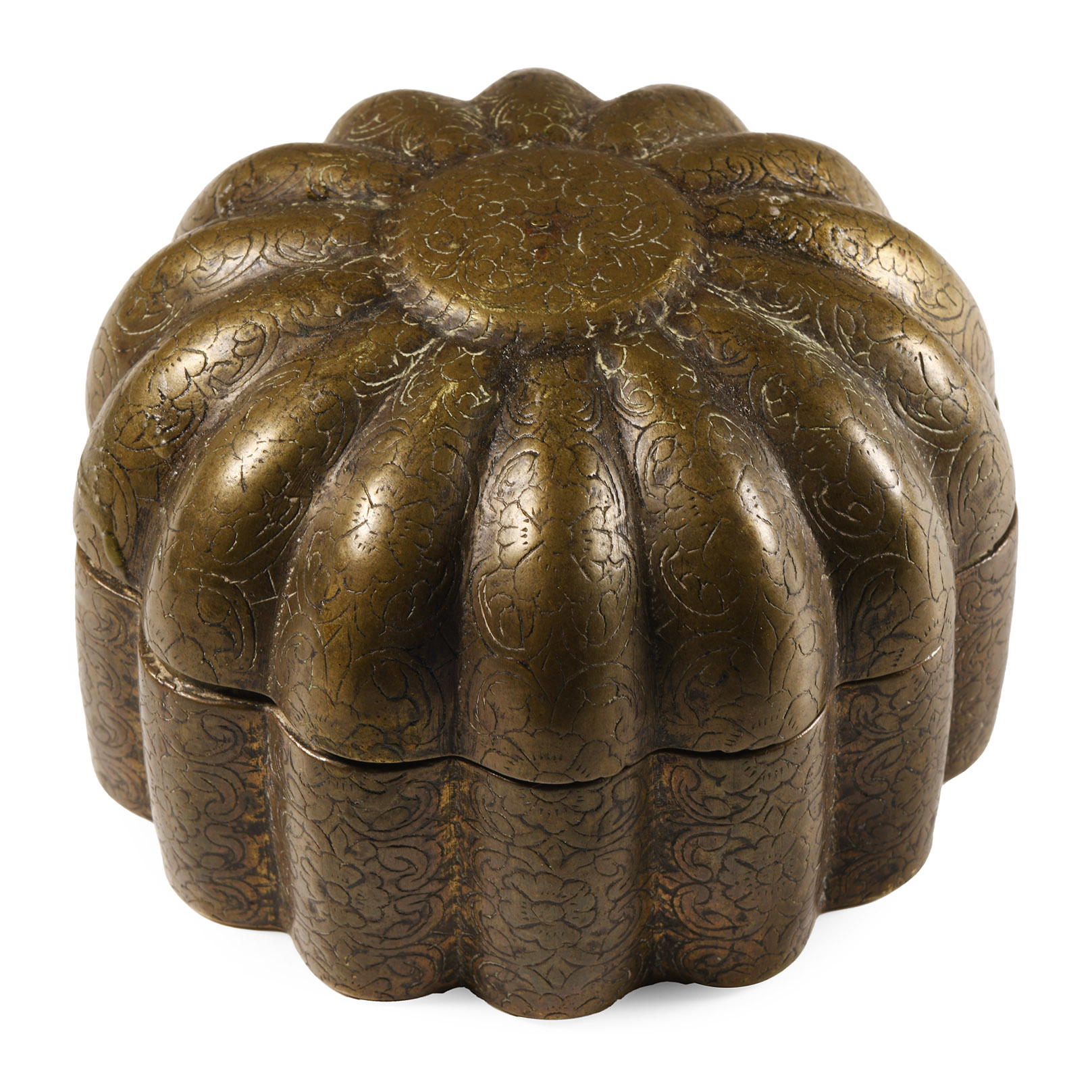 Indian Inscribed Bronze Container