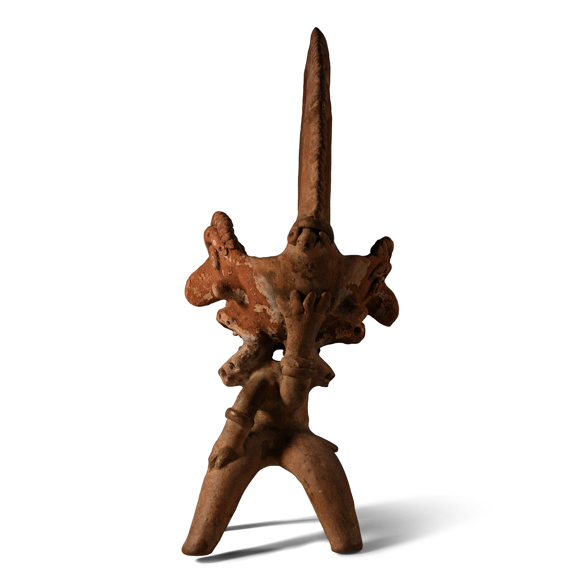 Pre-Columbian Colima Double-Headed Effigy Incense Burner