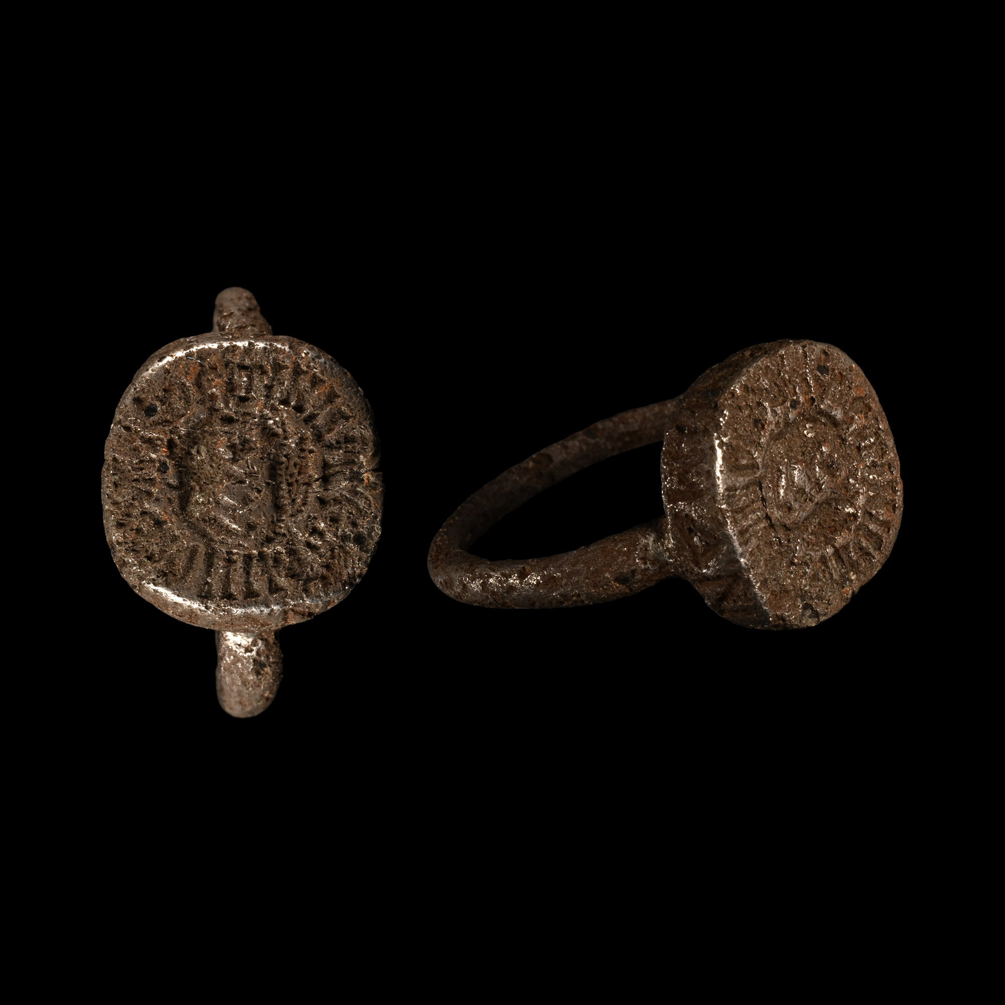 Silver Seal Ring with Cyrillic Inscription