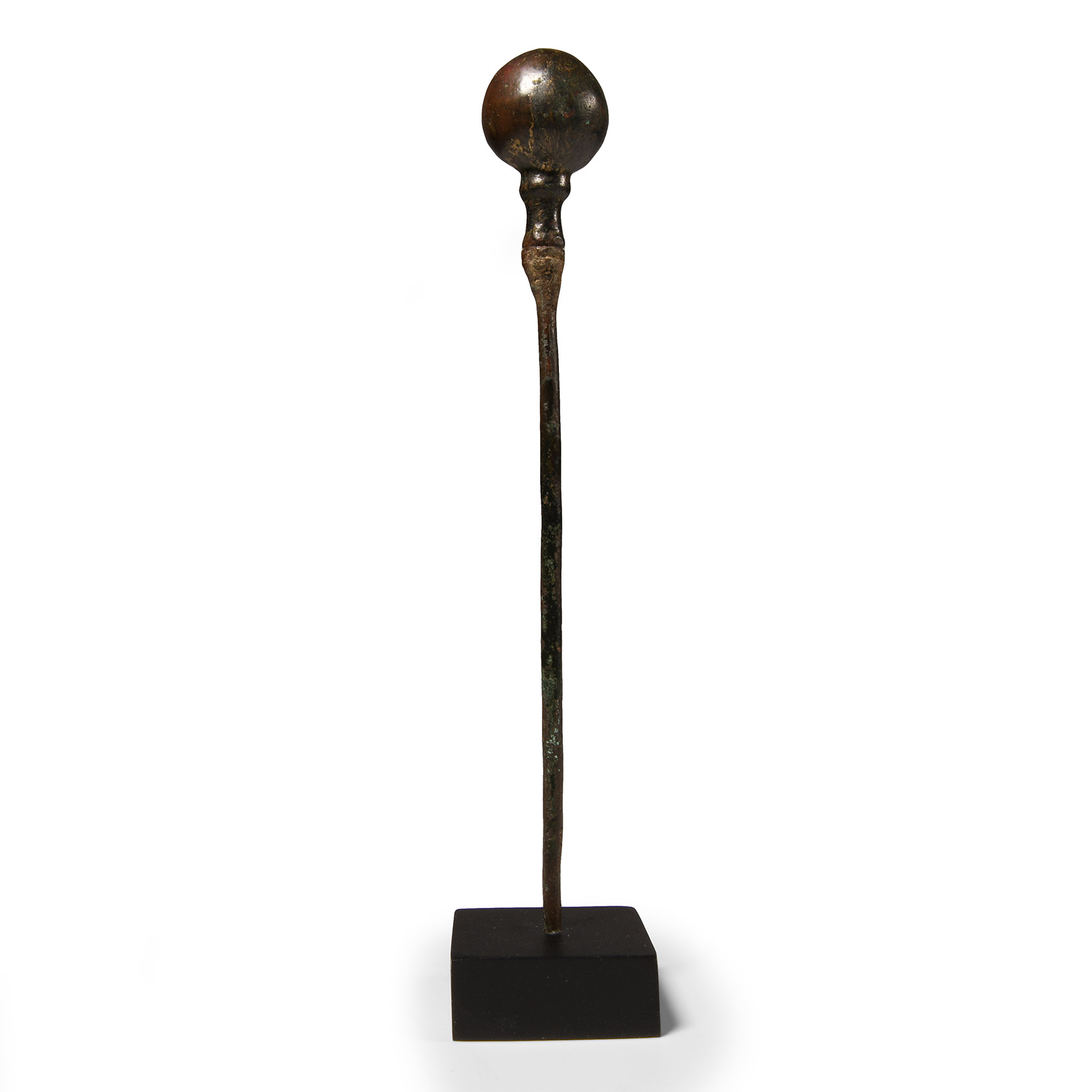 Amlash Bronze Pin with Solid Sphere Finial