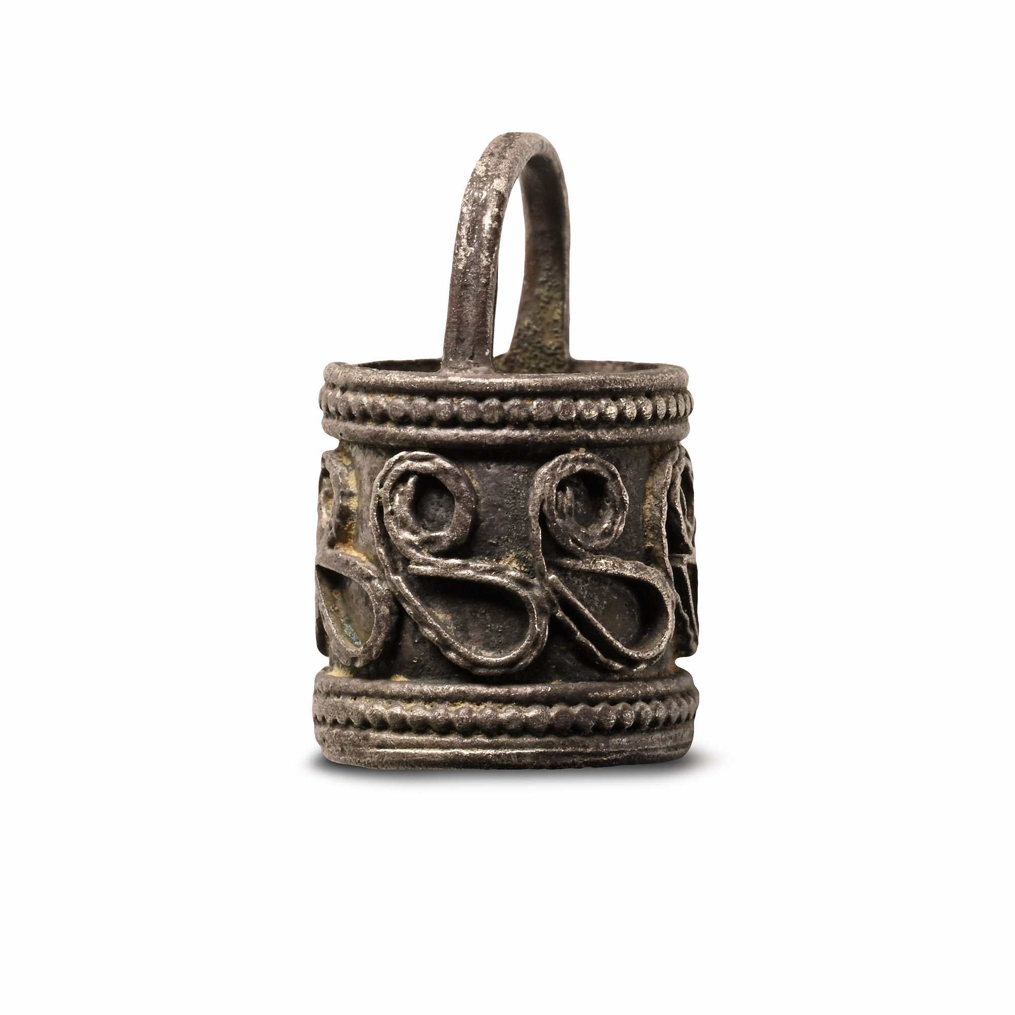 Pre Viking Scandinavian Silver Aroma Bucket Pendant