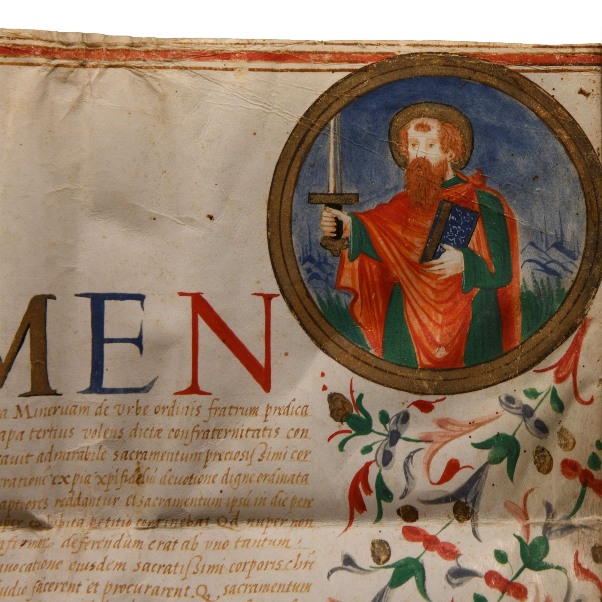 Post Medieval Vellum Document of Pope Paul III
