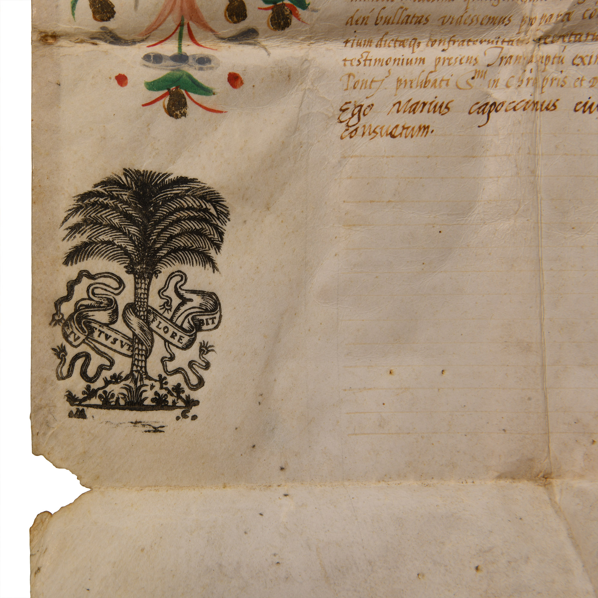 Post Medieval Vellum Document of Pope Paul III