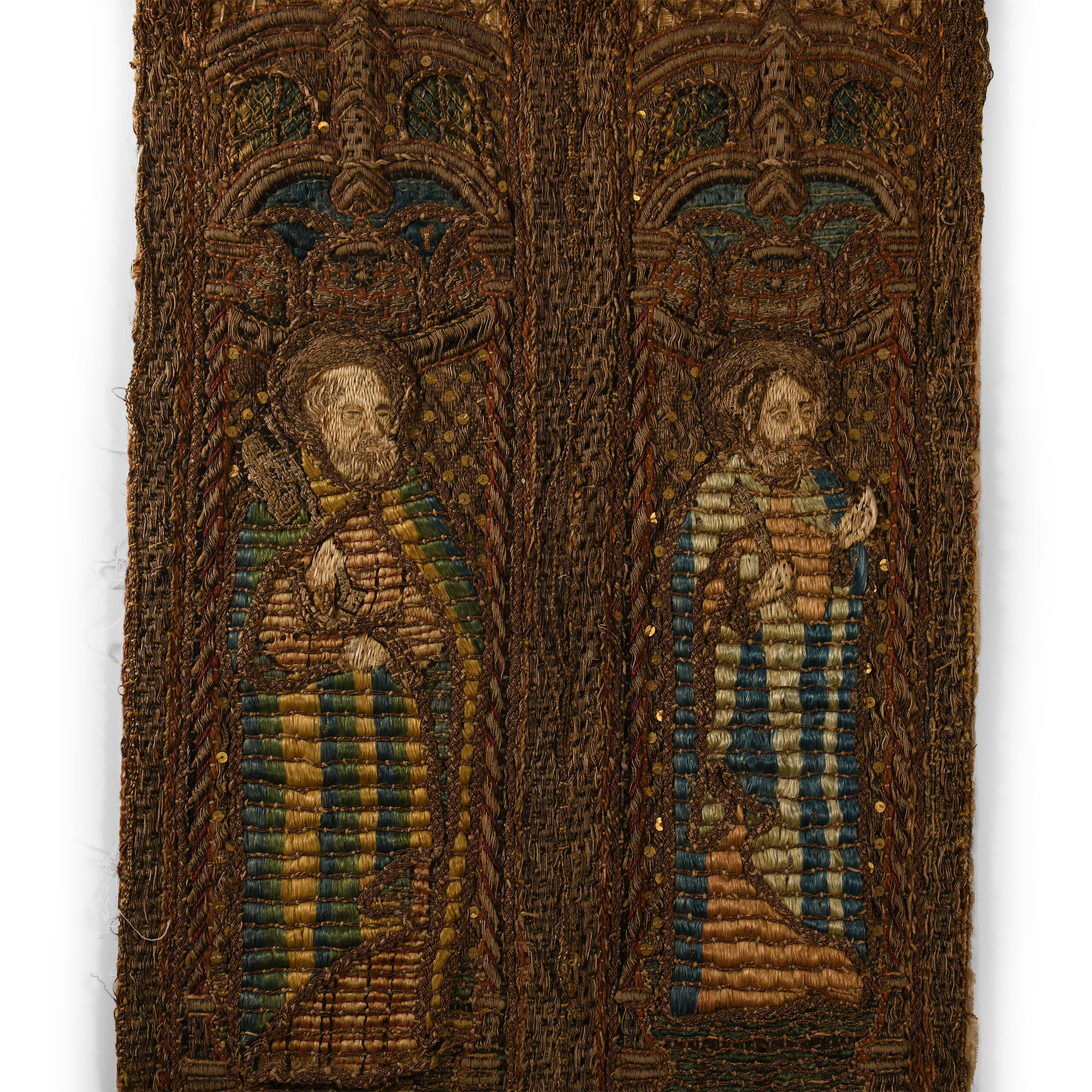 Medieval Embroidered Orphrey with Six Saints