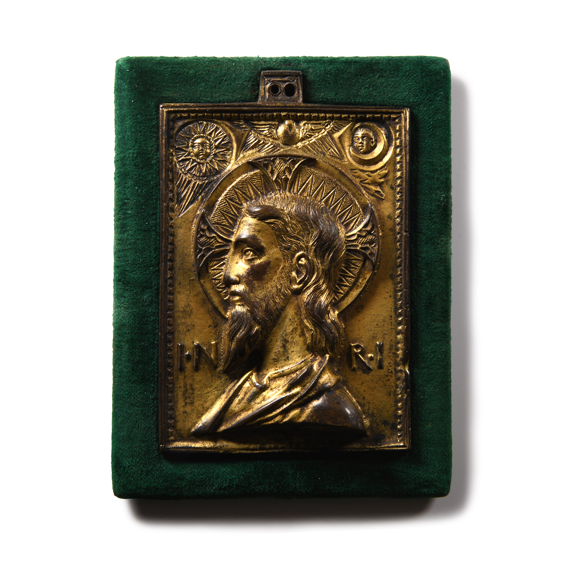 Medieval Gilt Bronze Plaque of the True Face of Christ