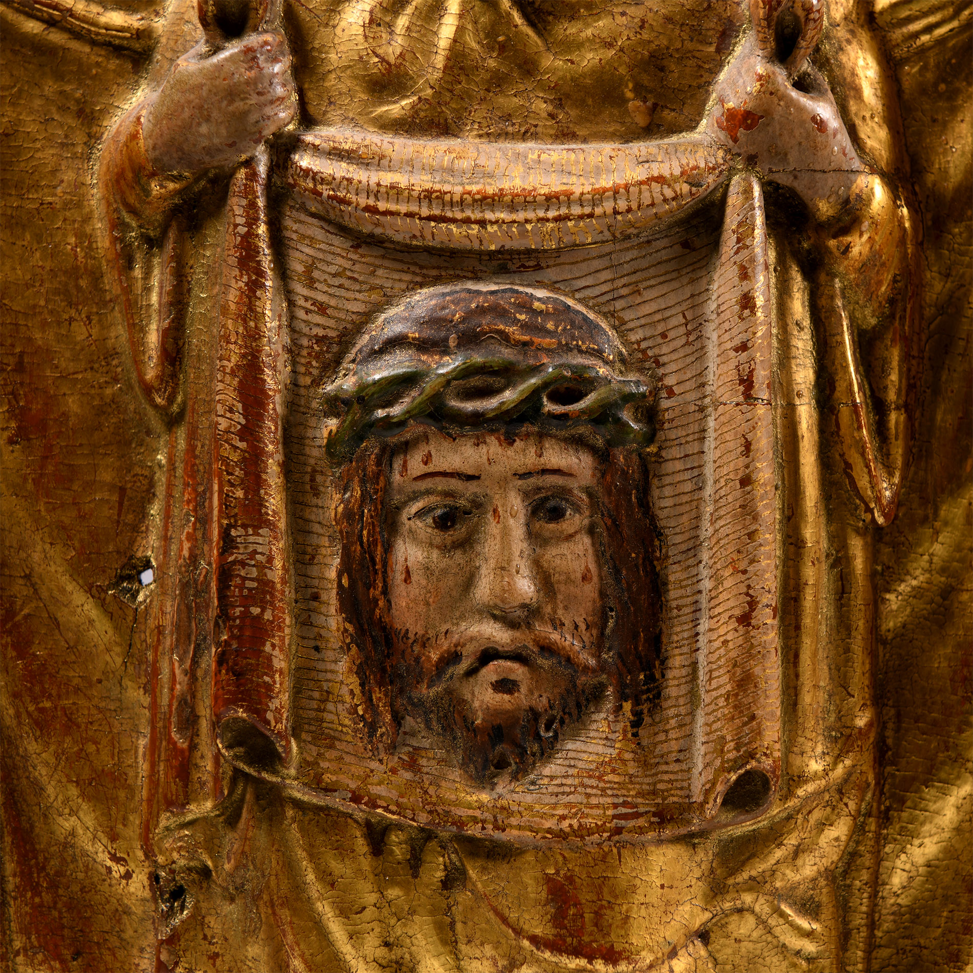 Medieval Tabernacle 'Sudarium' Carved in Relief
