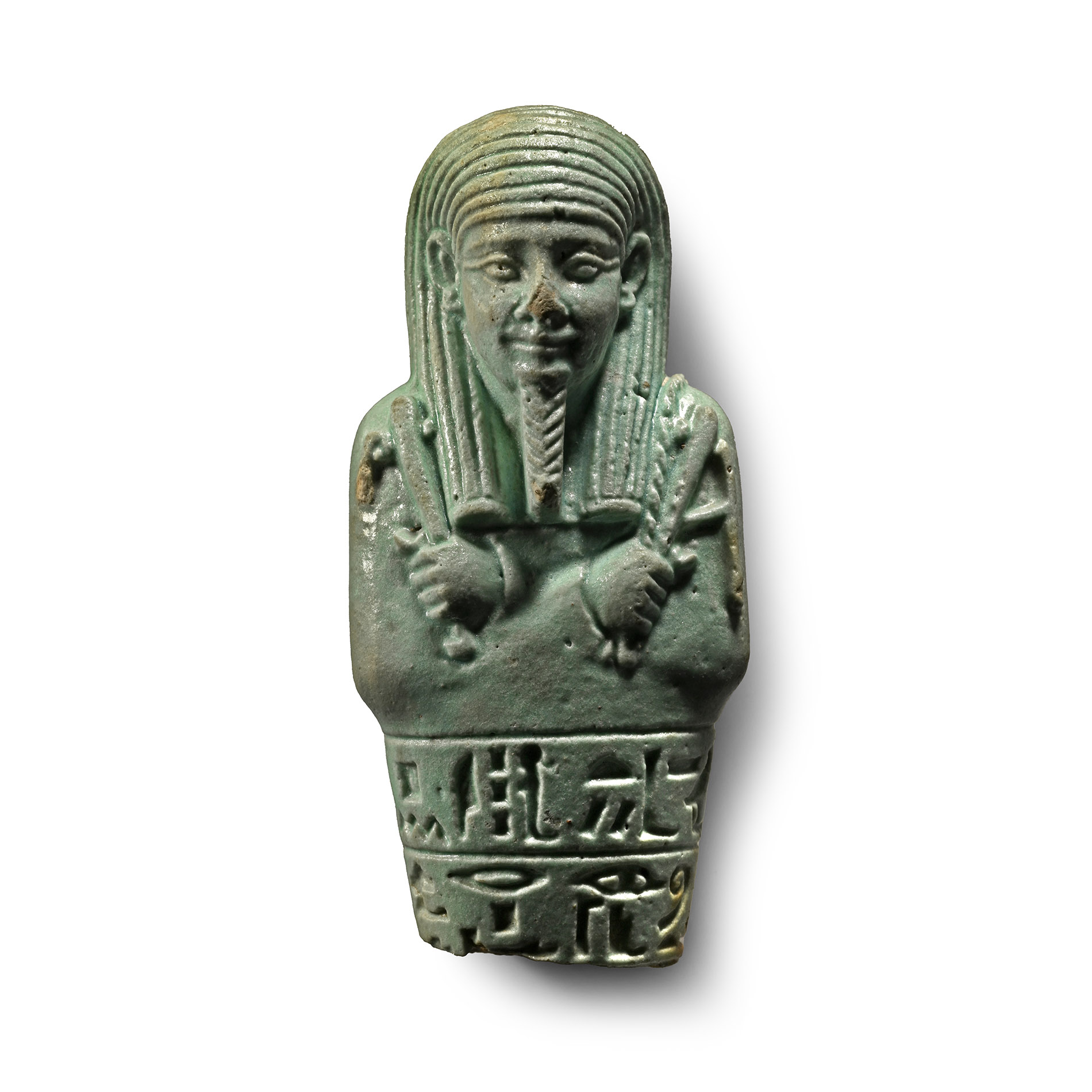Egyptian Blue Glazed Hieroglyphic Shabti Fragment