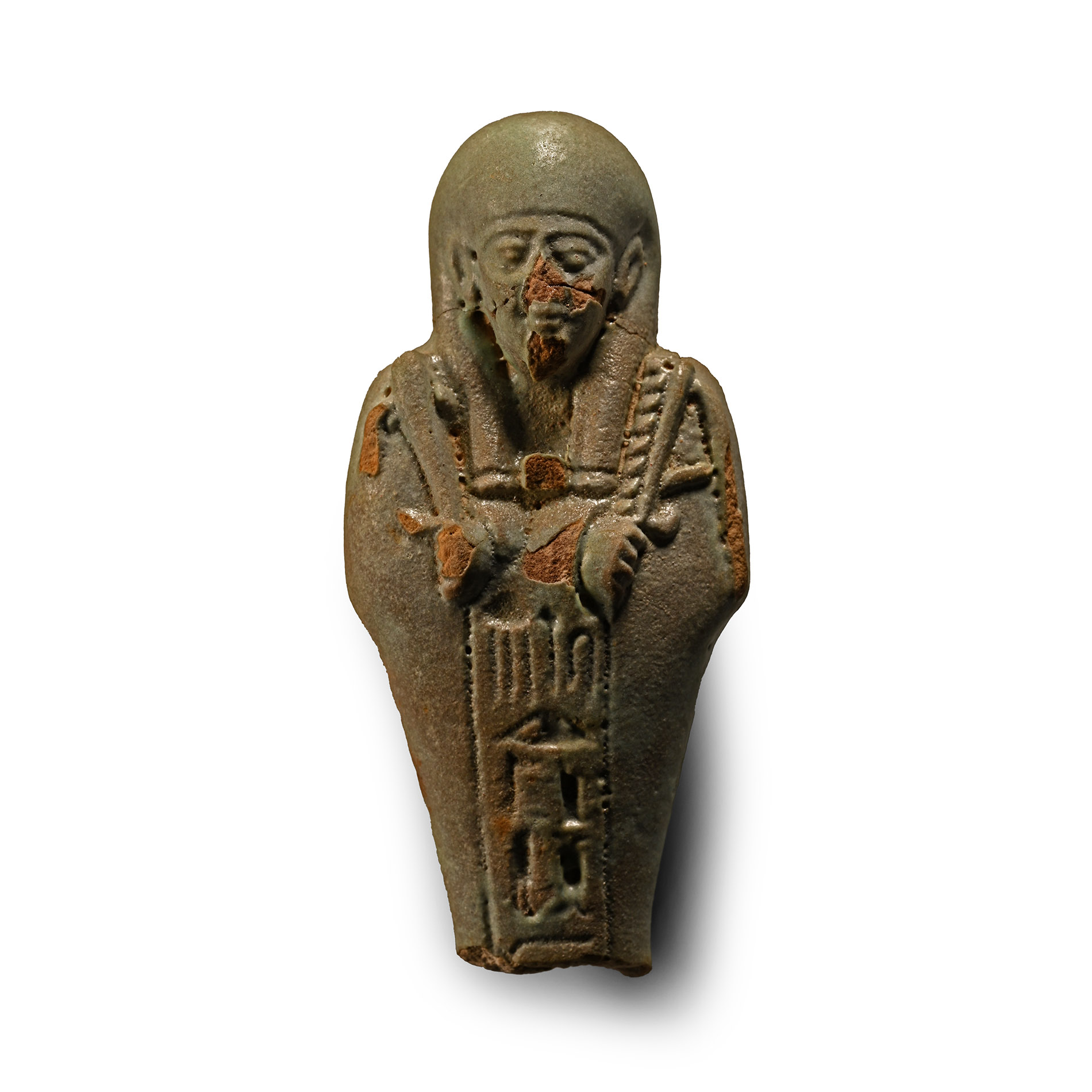 Egyptian Blue Glazed Hieroglyphic Shabti Fragment for Neith