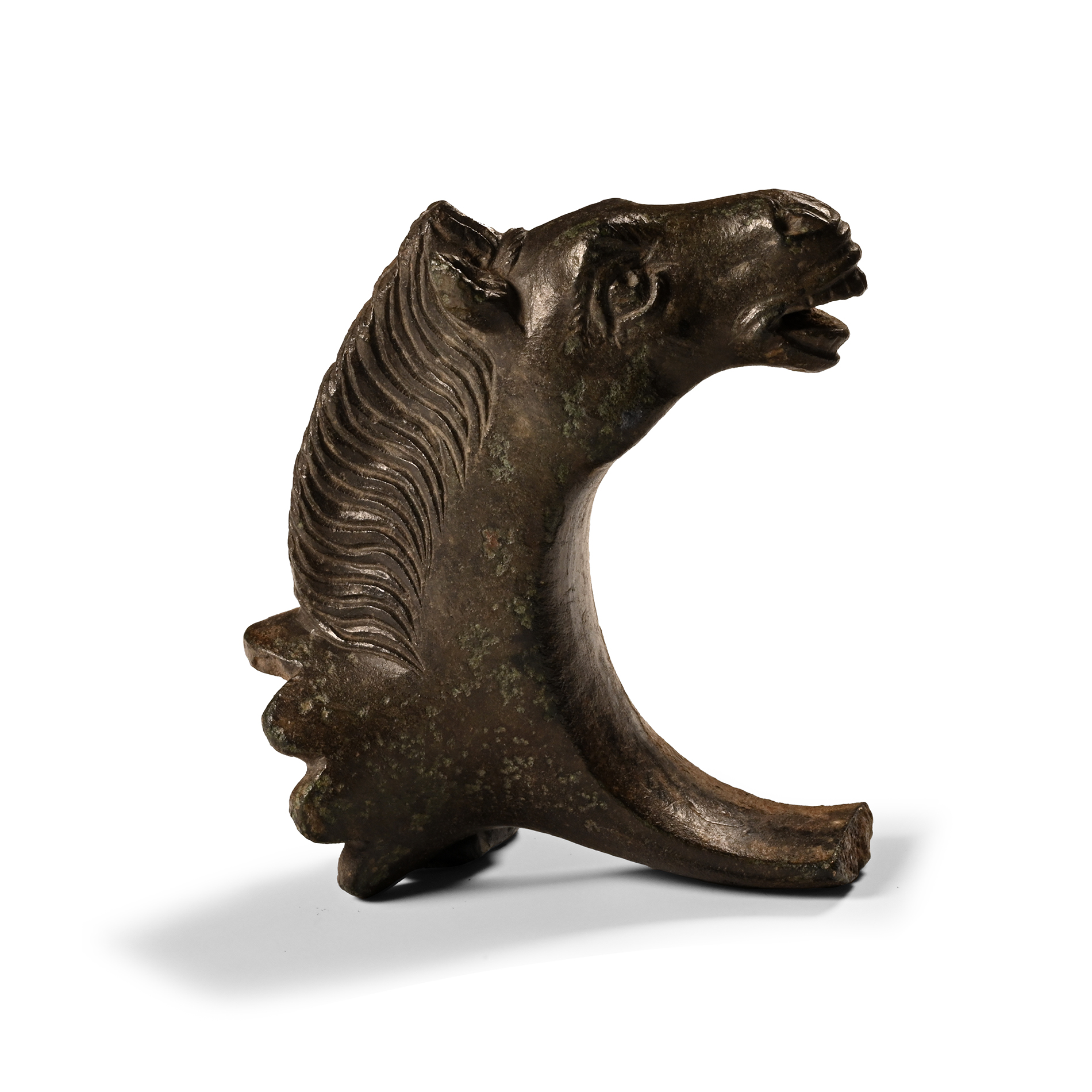 Roman Bronze Horse-Head Mount