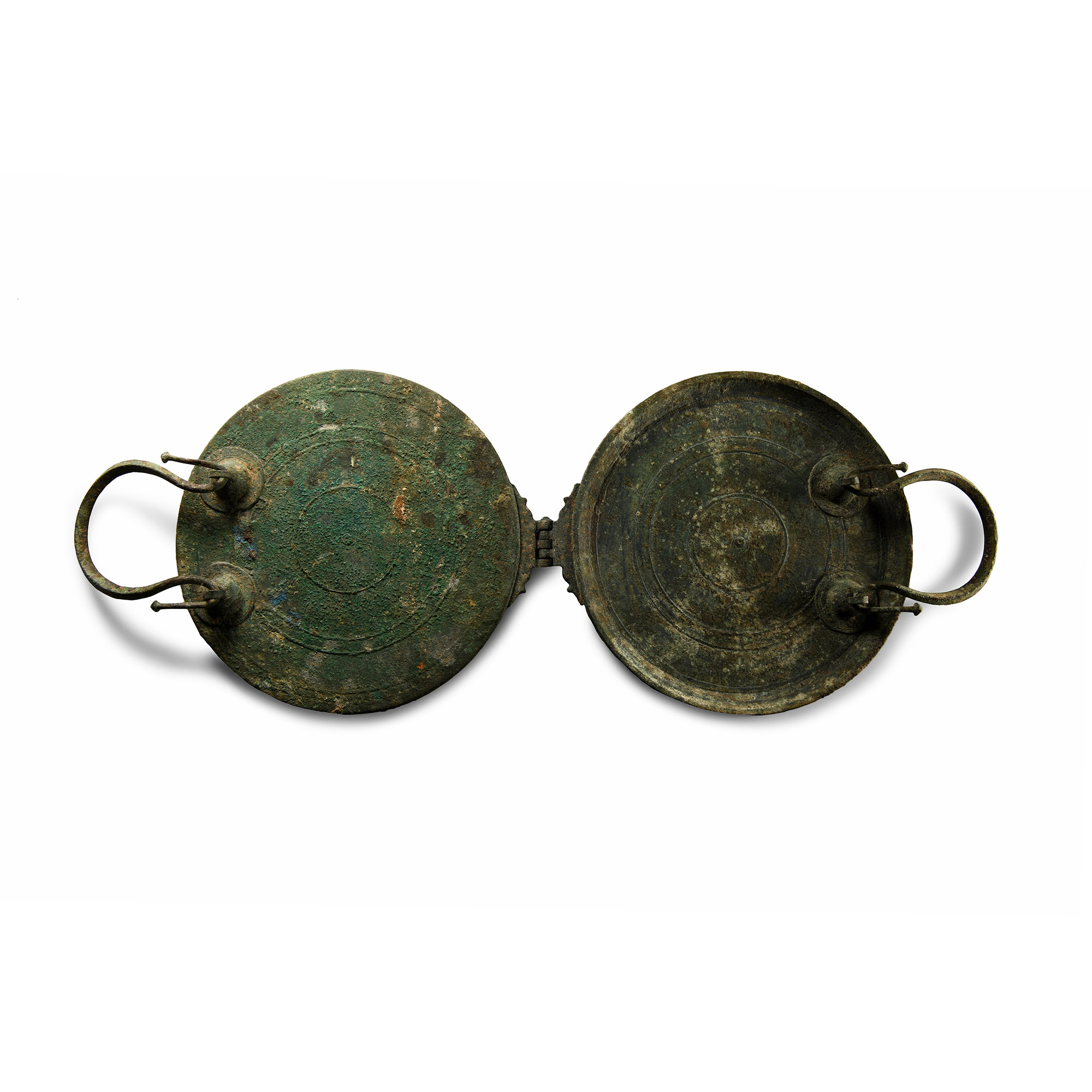 Greek Bronze Folding Travelling Mirror