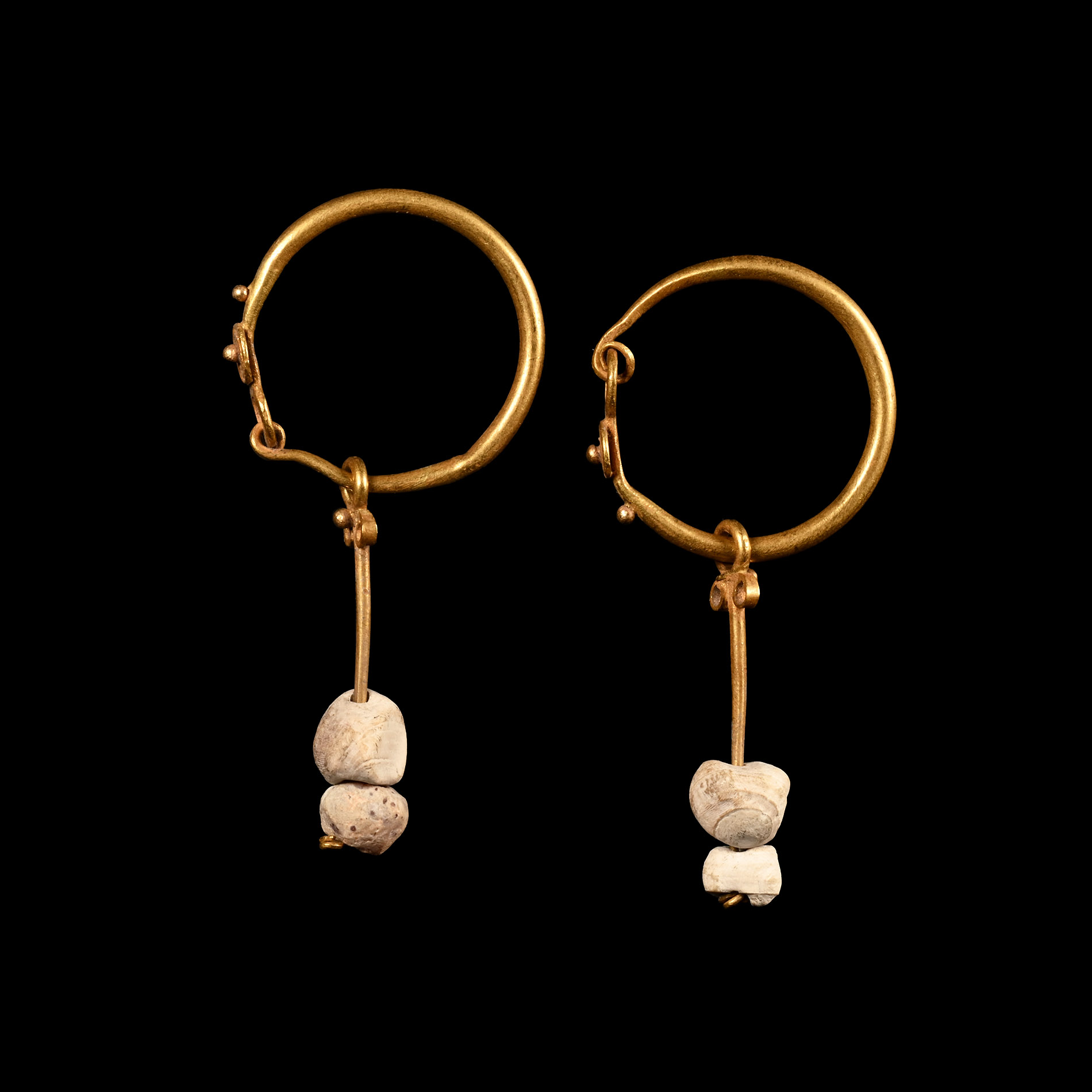 Roman Gold Earring Pair with Beads
