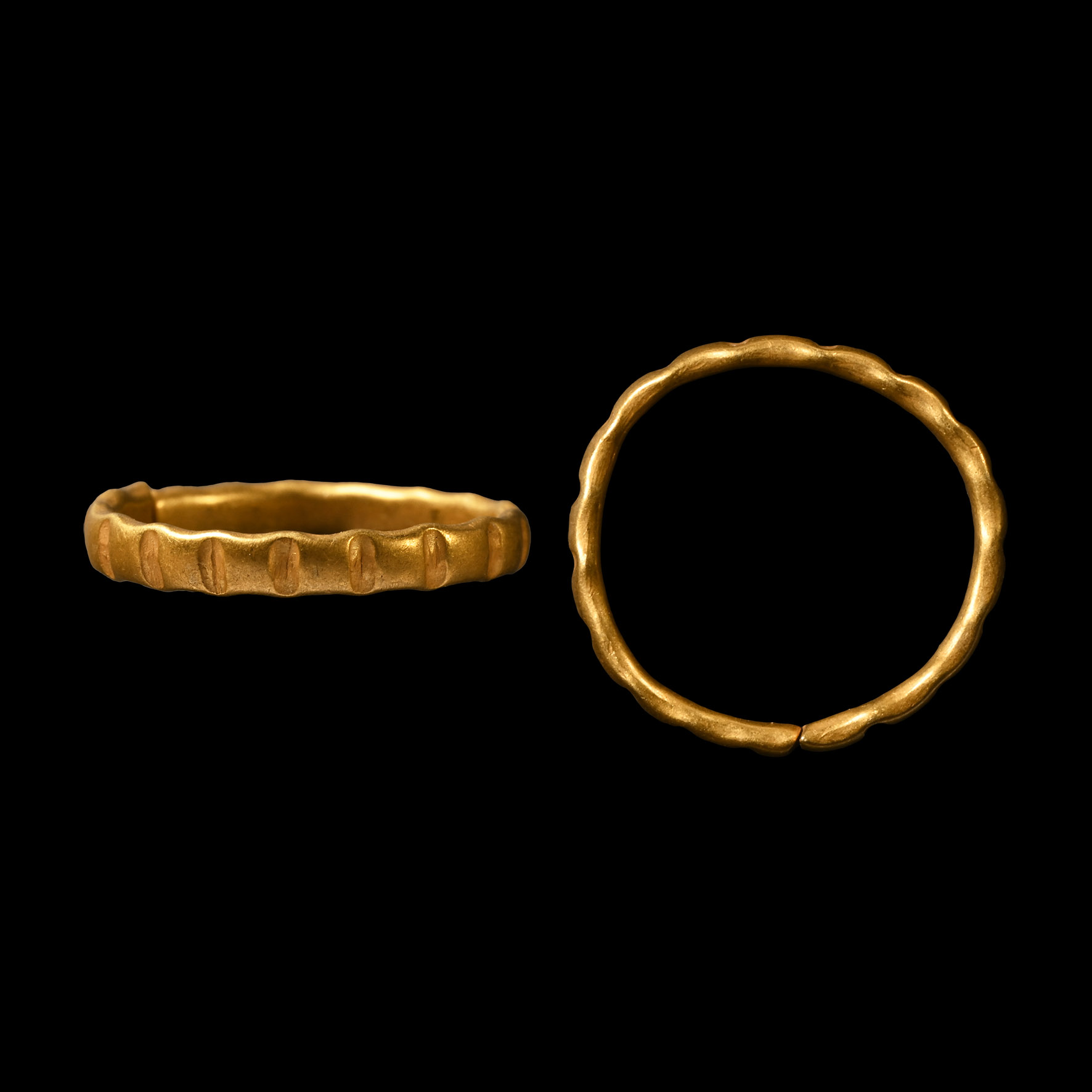 Roman Gold Barred Ring