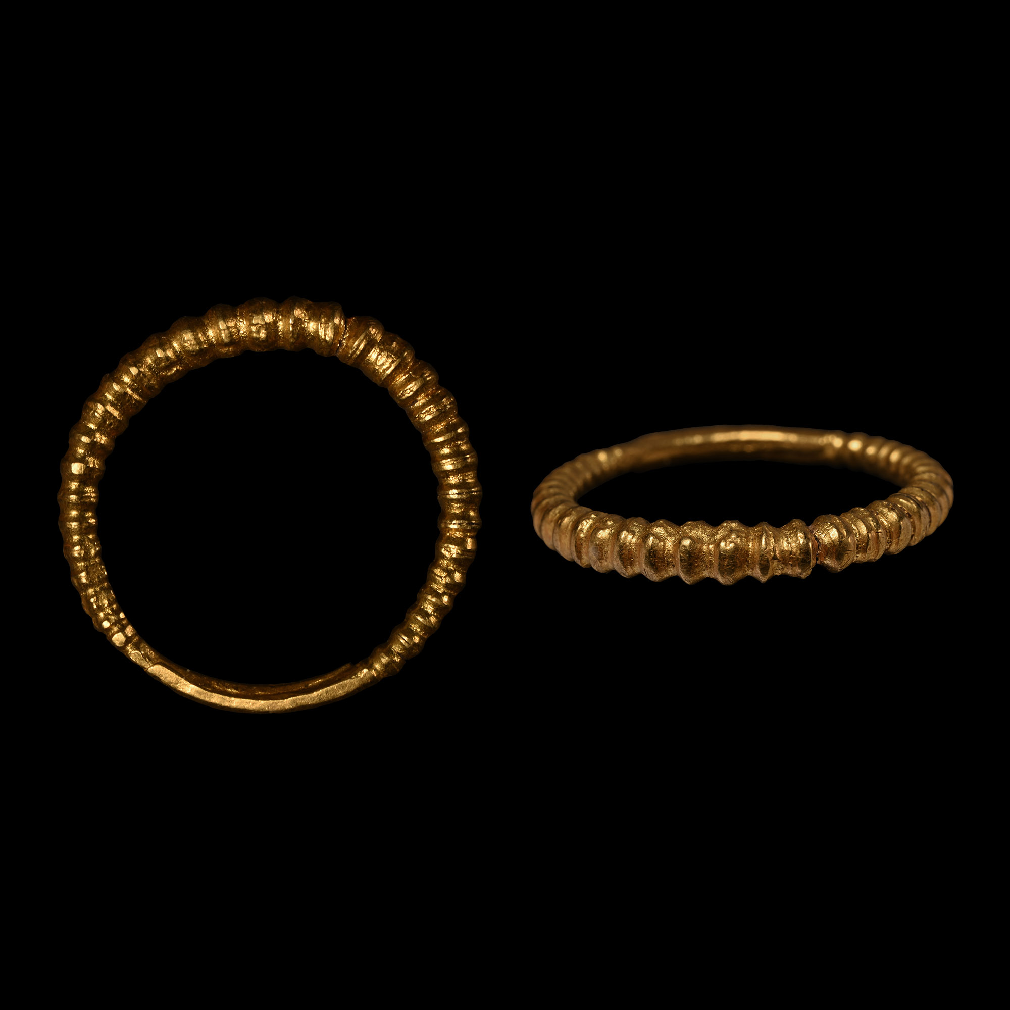 Viking Age Gold Ribbed Ring