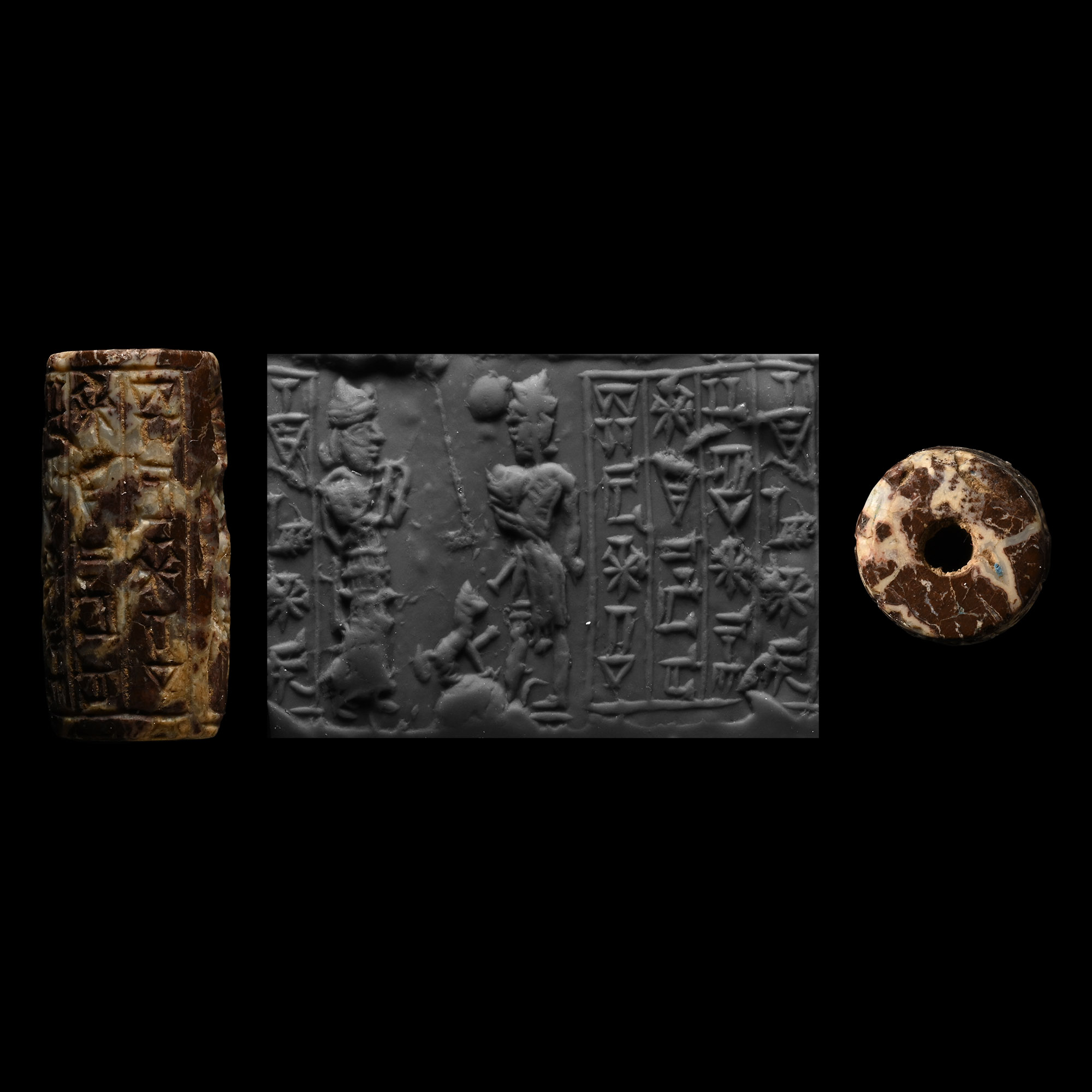 Akkadian Agate Cylinder Seal with Inscription