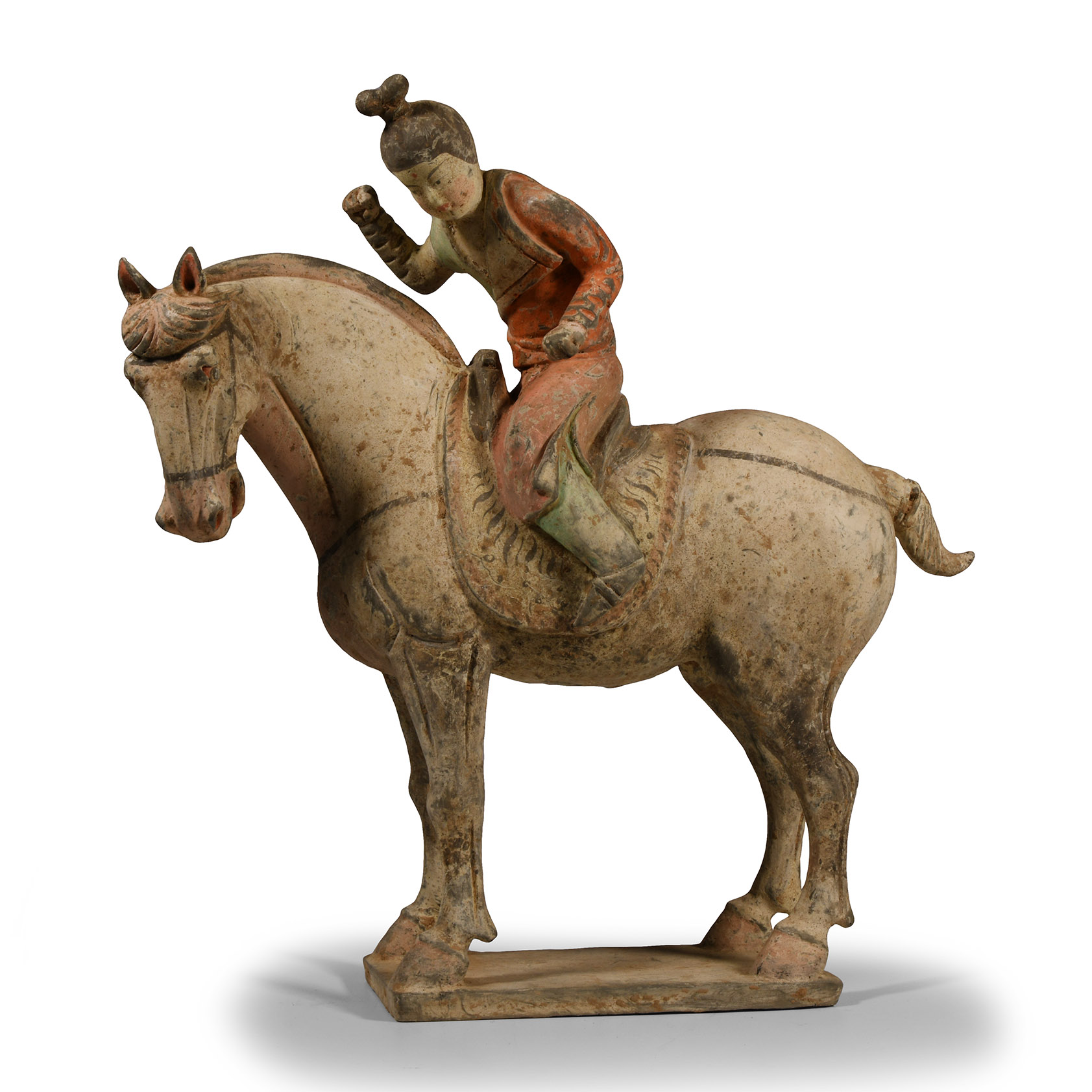 Chinese Tang Terracotta Horse and Rider