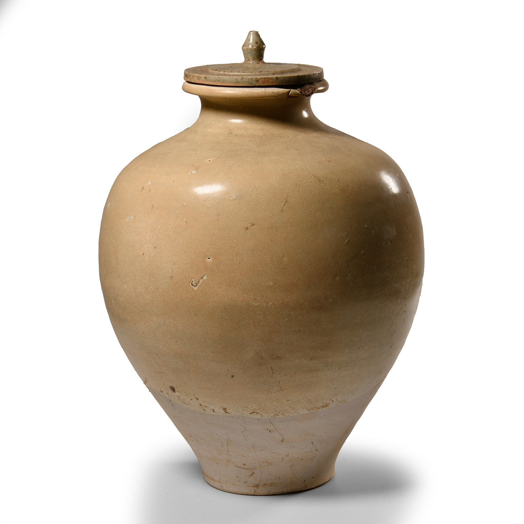 Chinese Tang Glazed White Ware Jar with lid