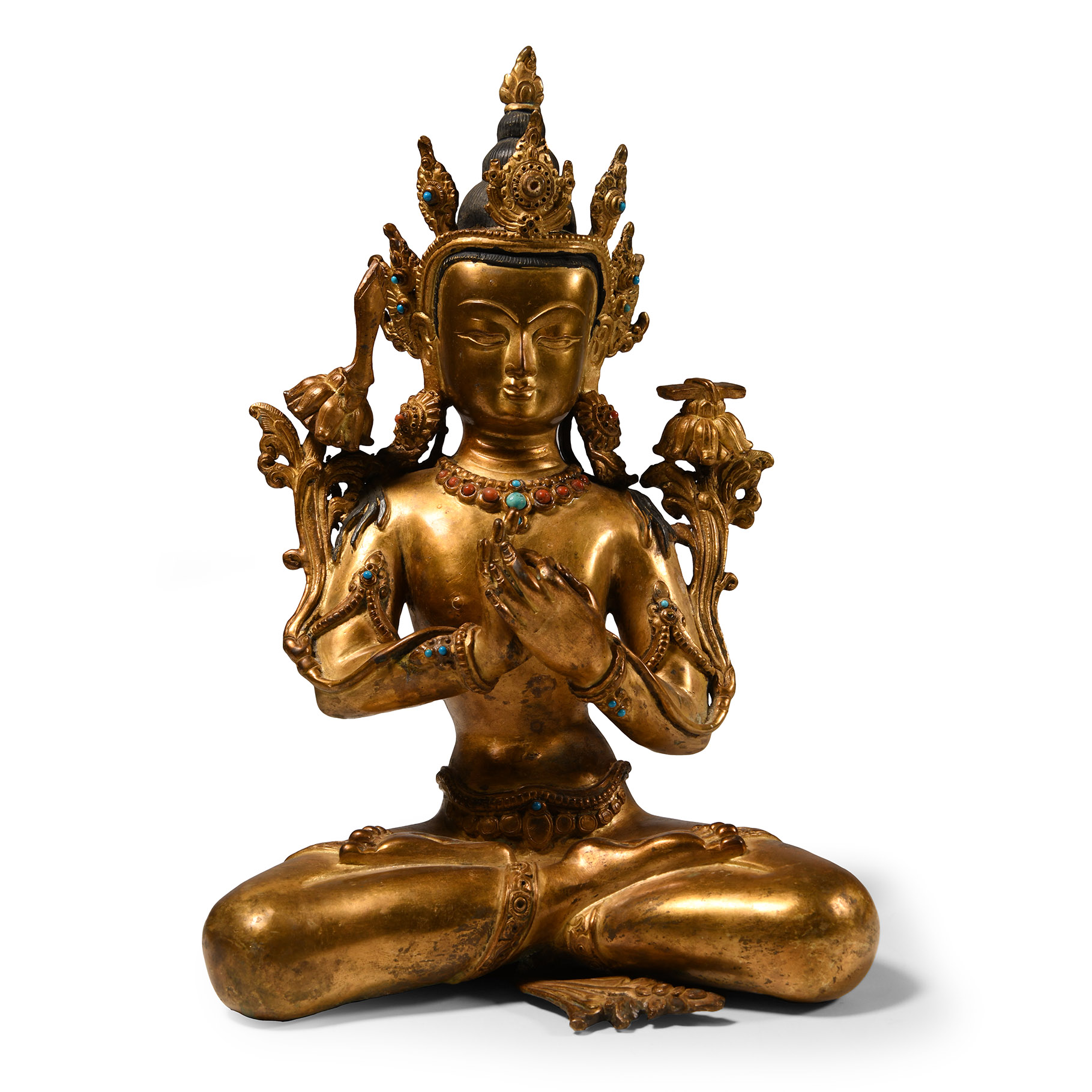 Sino-Tibetan Gilt Bronze Buddha  Statue
