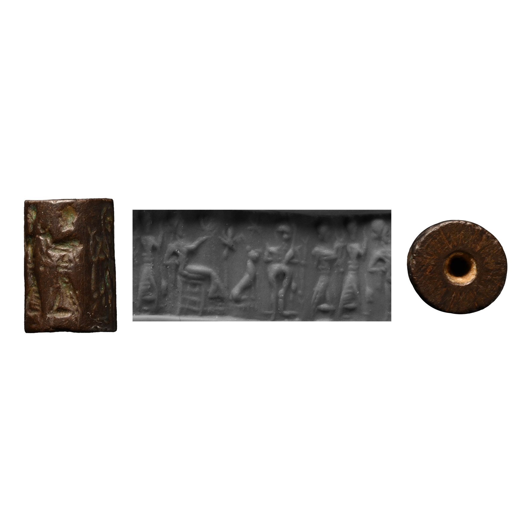 Western Asiatic Haematite Cylinder Seal with Presentation Scene