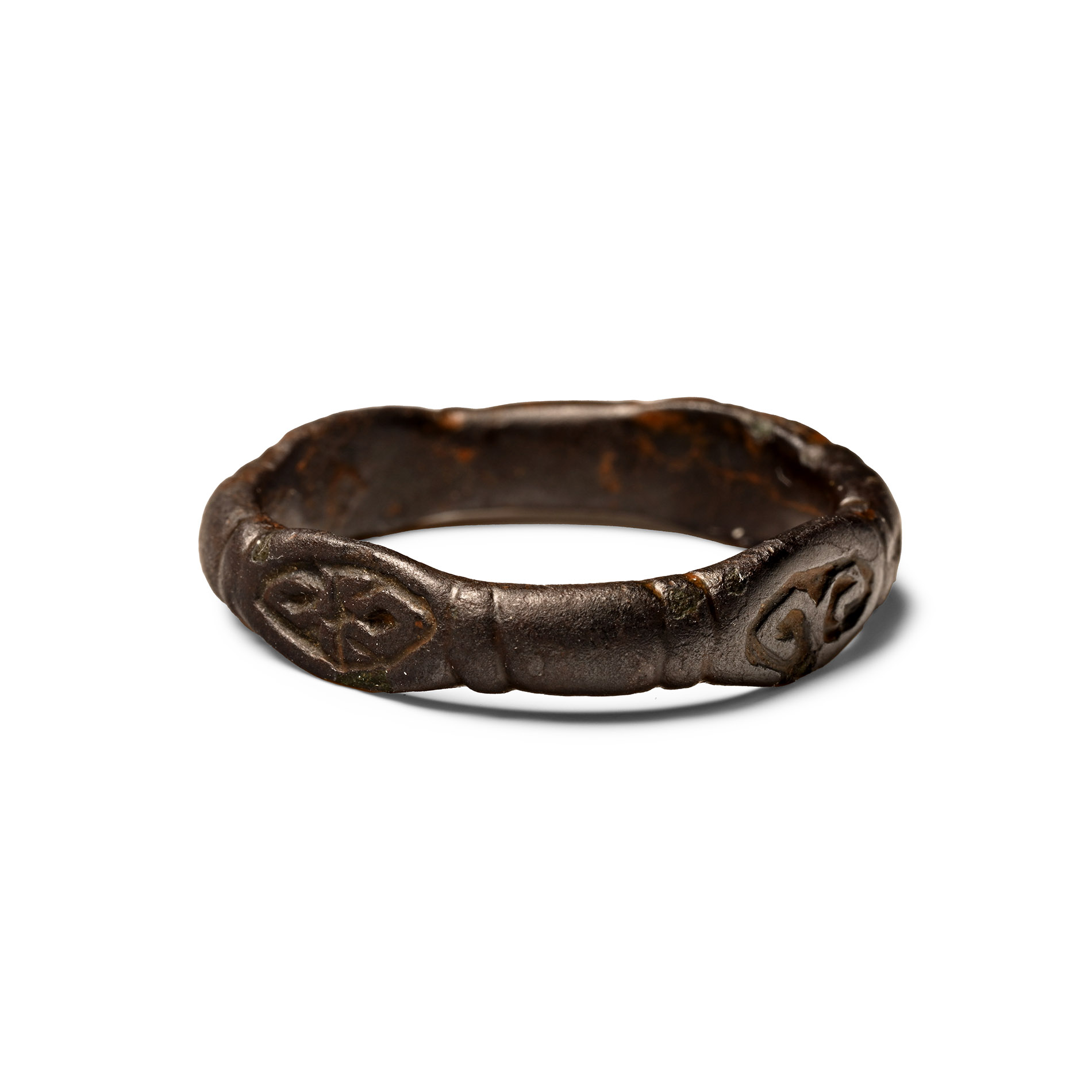 Late Anglo-Saxon Bronze Ring with Four Ovate Bezels