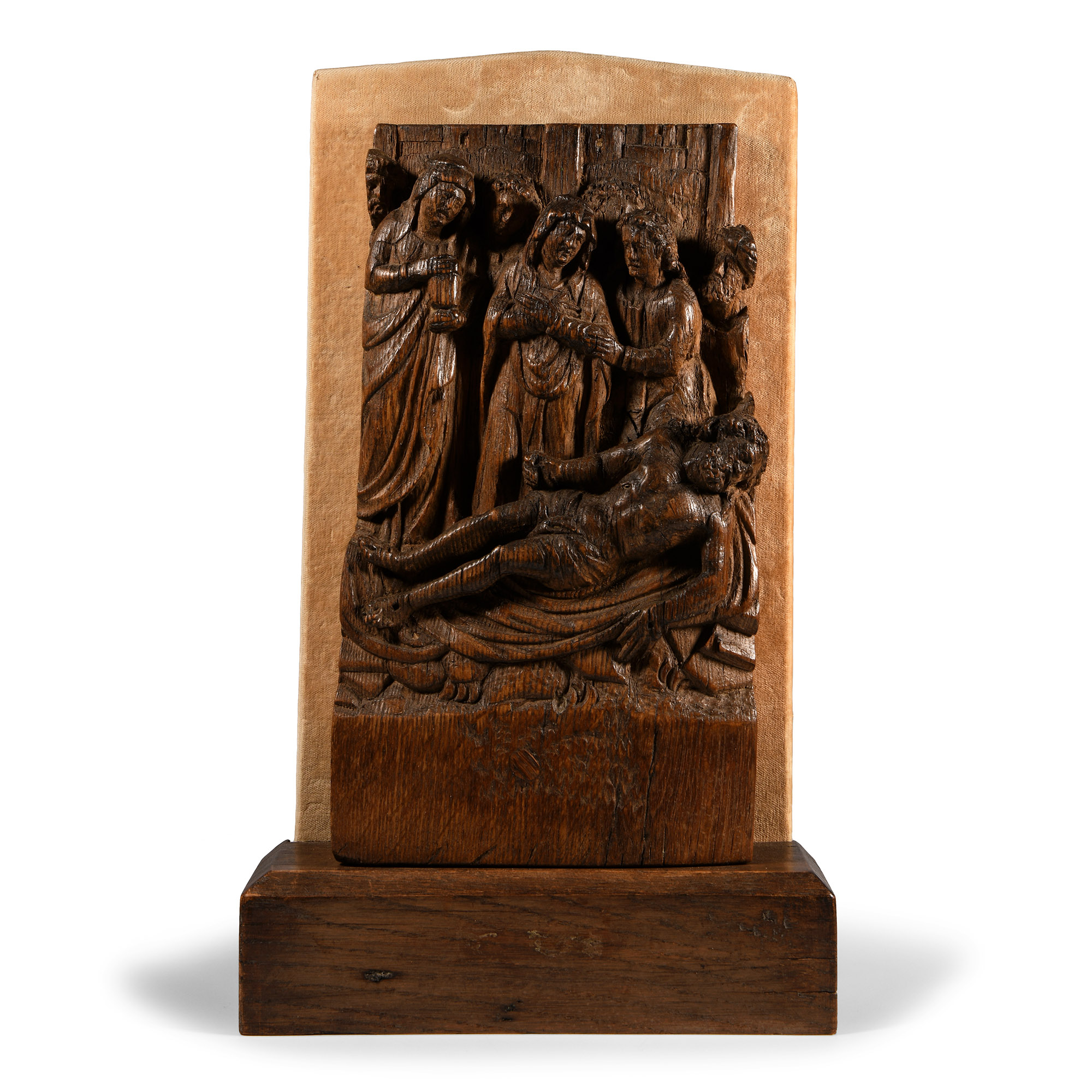Flemish Oak Altar Fragment Depicting the Lamentation