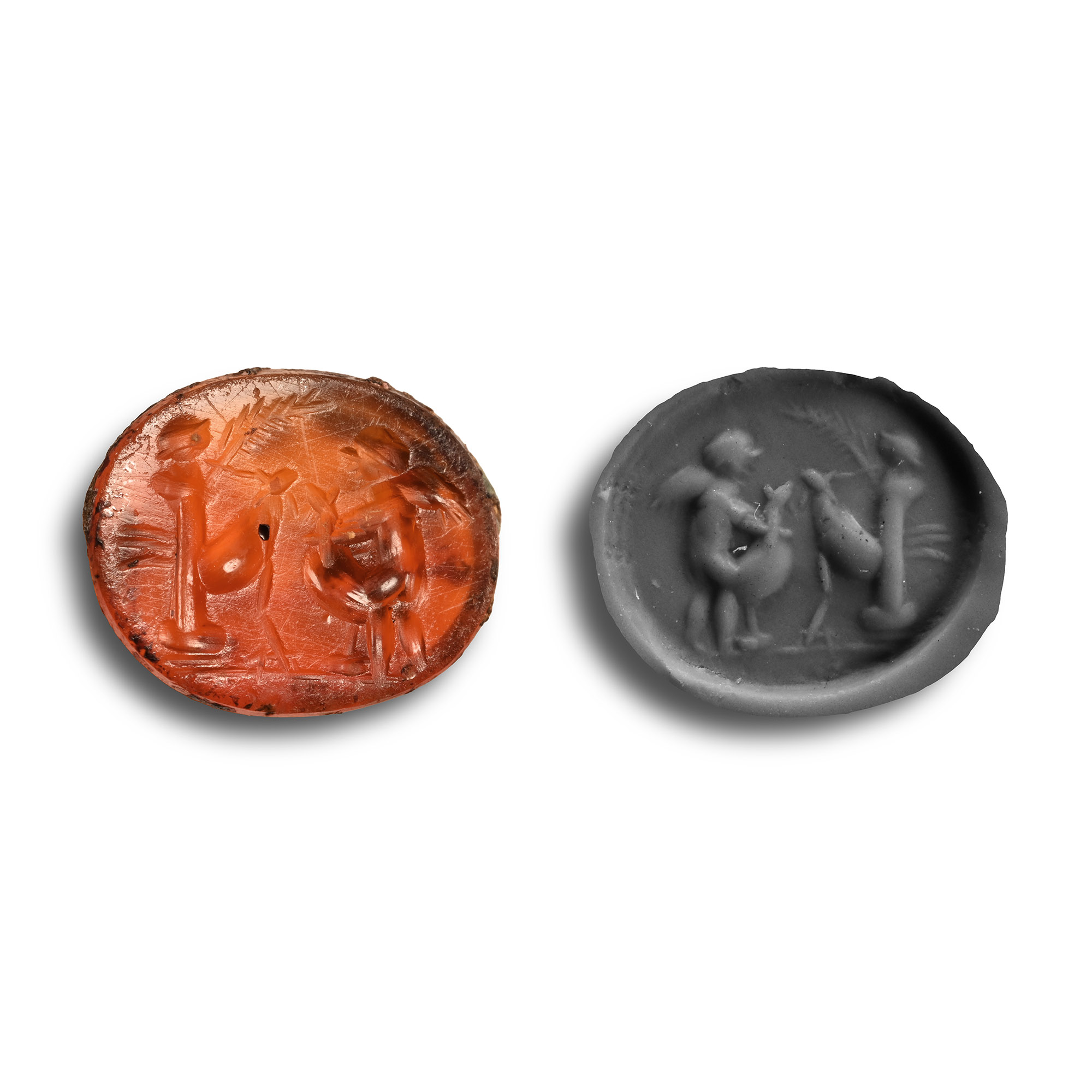Roman Gemstone with Eros Before Herm