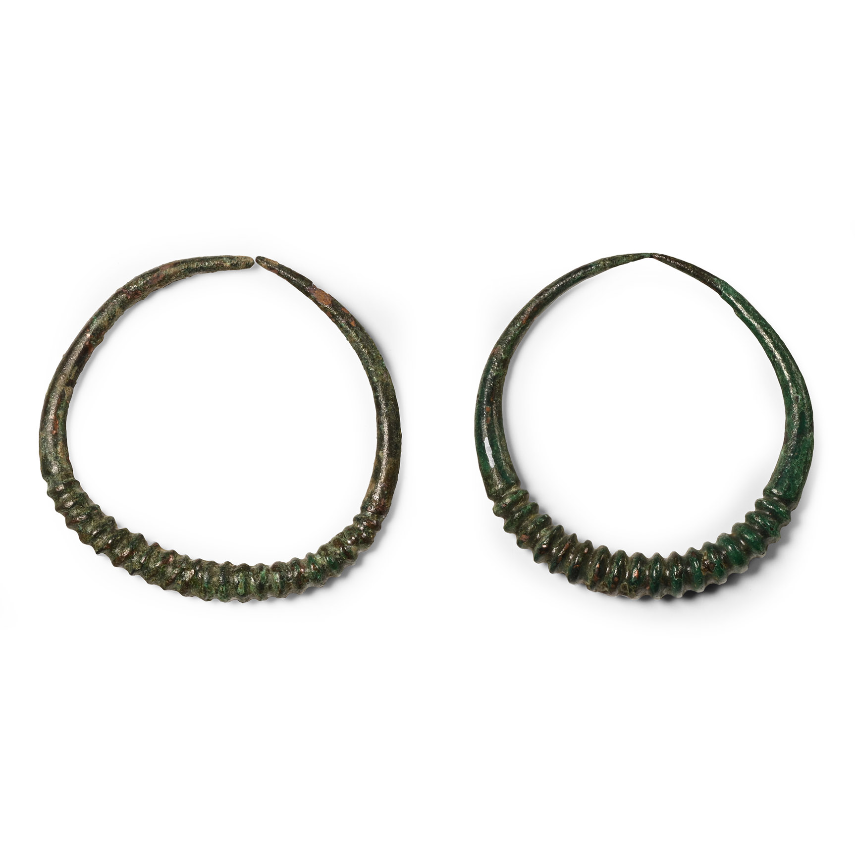 Bronze Age Central European Ribbed Bracelet Pair