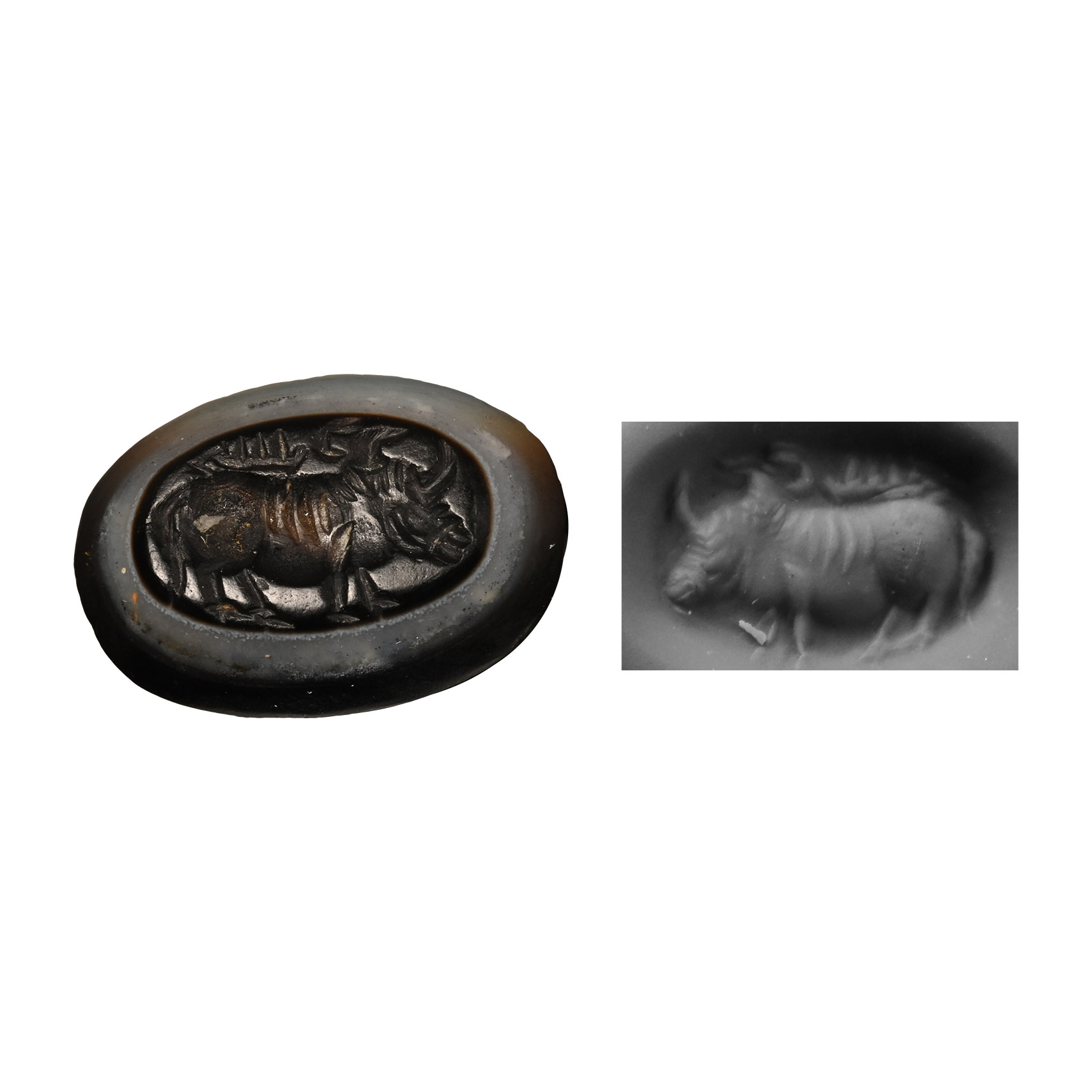 Sassanian Gemstone with Standing Bull