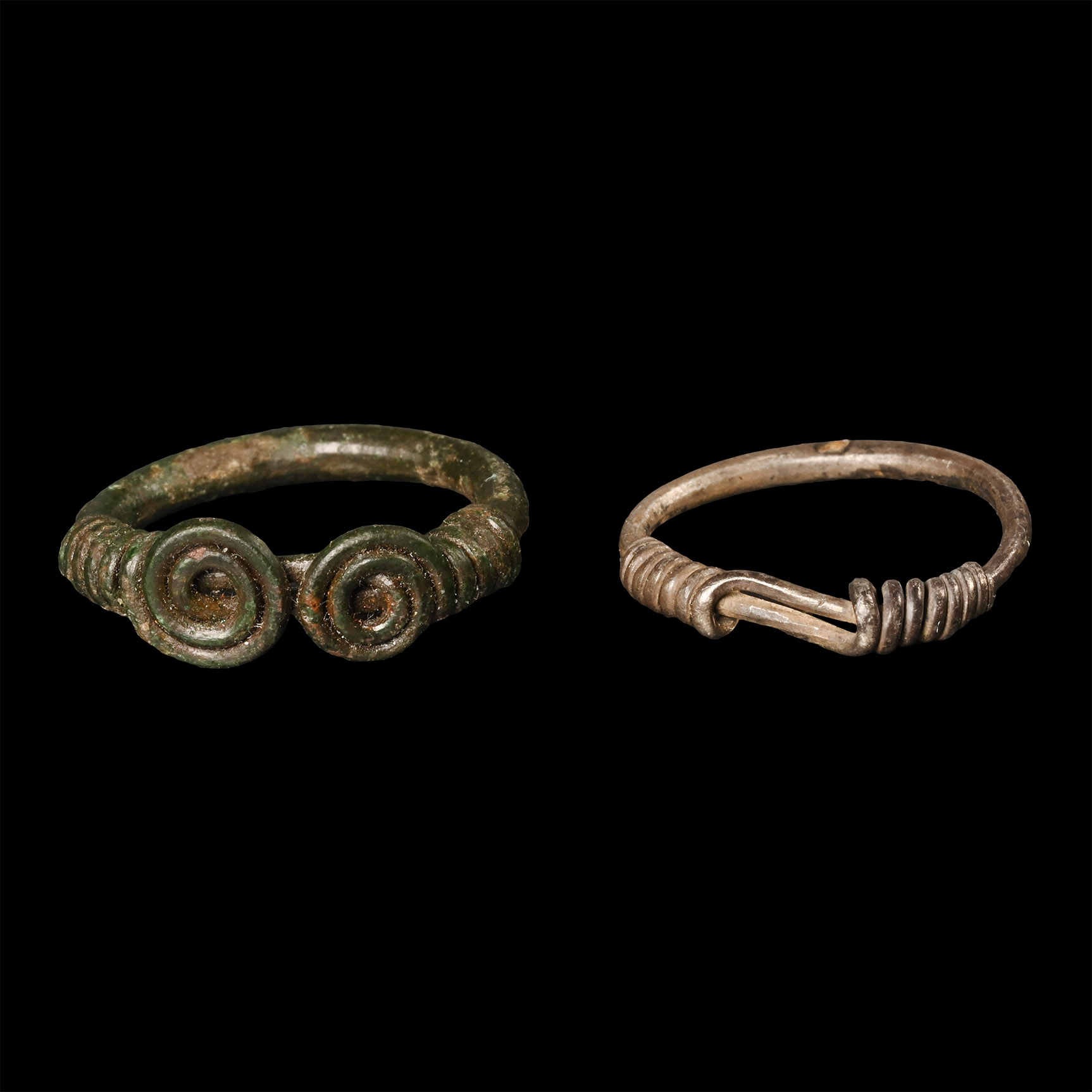 Iron Age Coiled Ring Pair