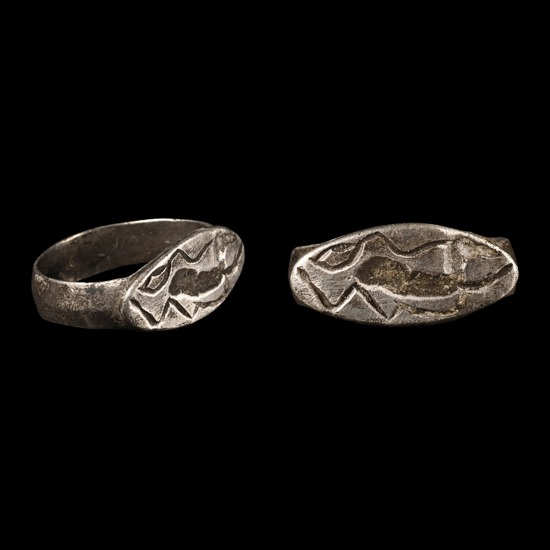 Western Asiatic Silver Ring with Animal