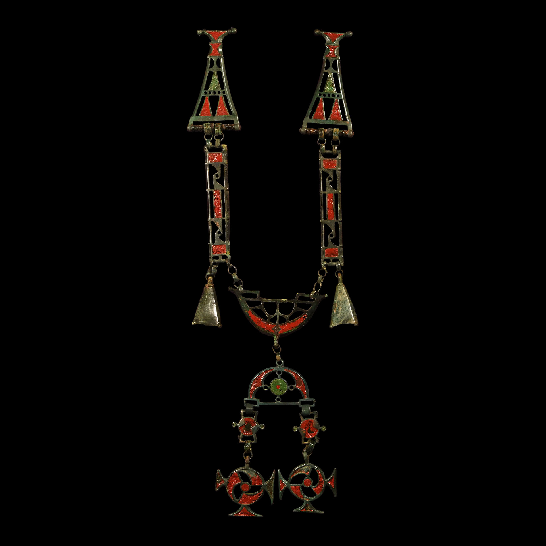 Late Iron Age Enamelled Bronze Brooch Set