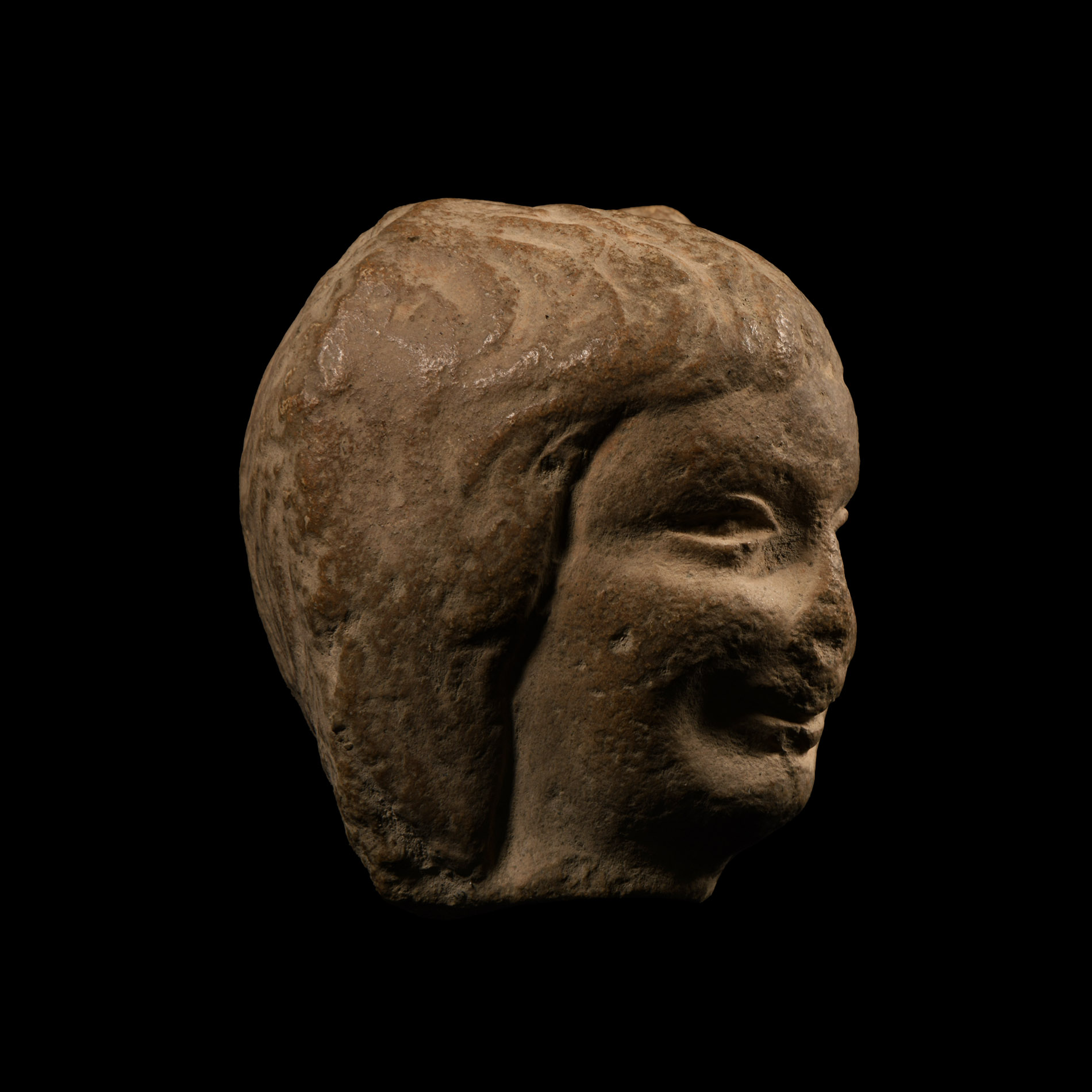 Roman Limestone Head of a Woman