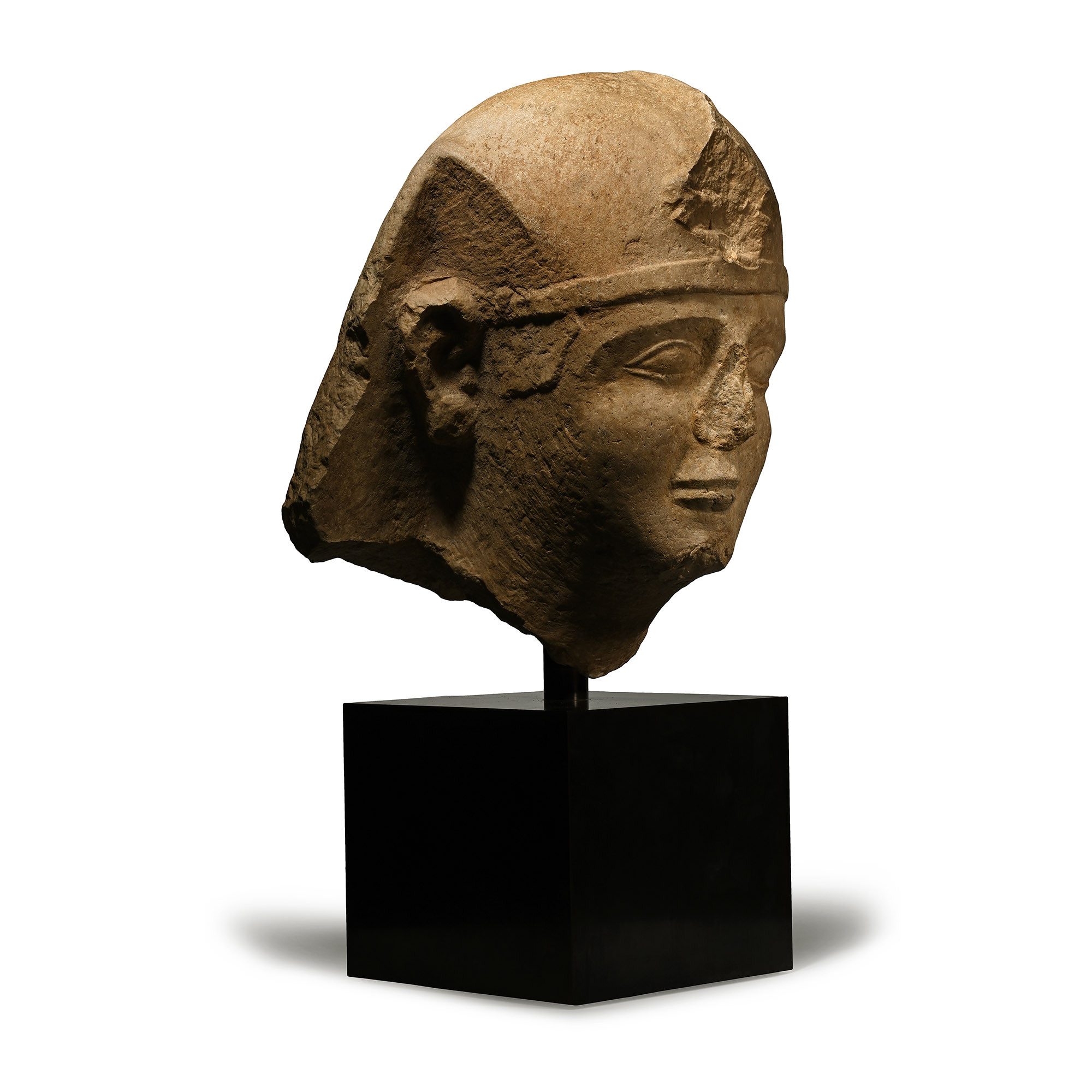 Monumental Egyptian Stone Head of a Pharaoh