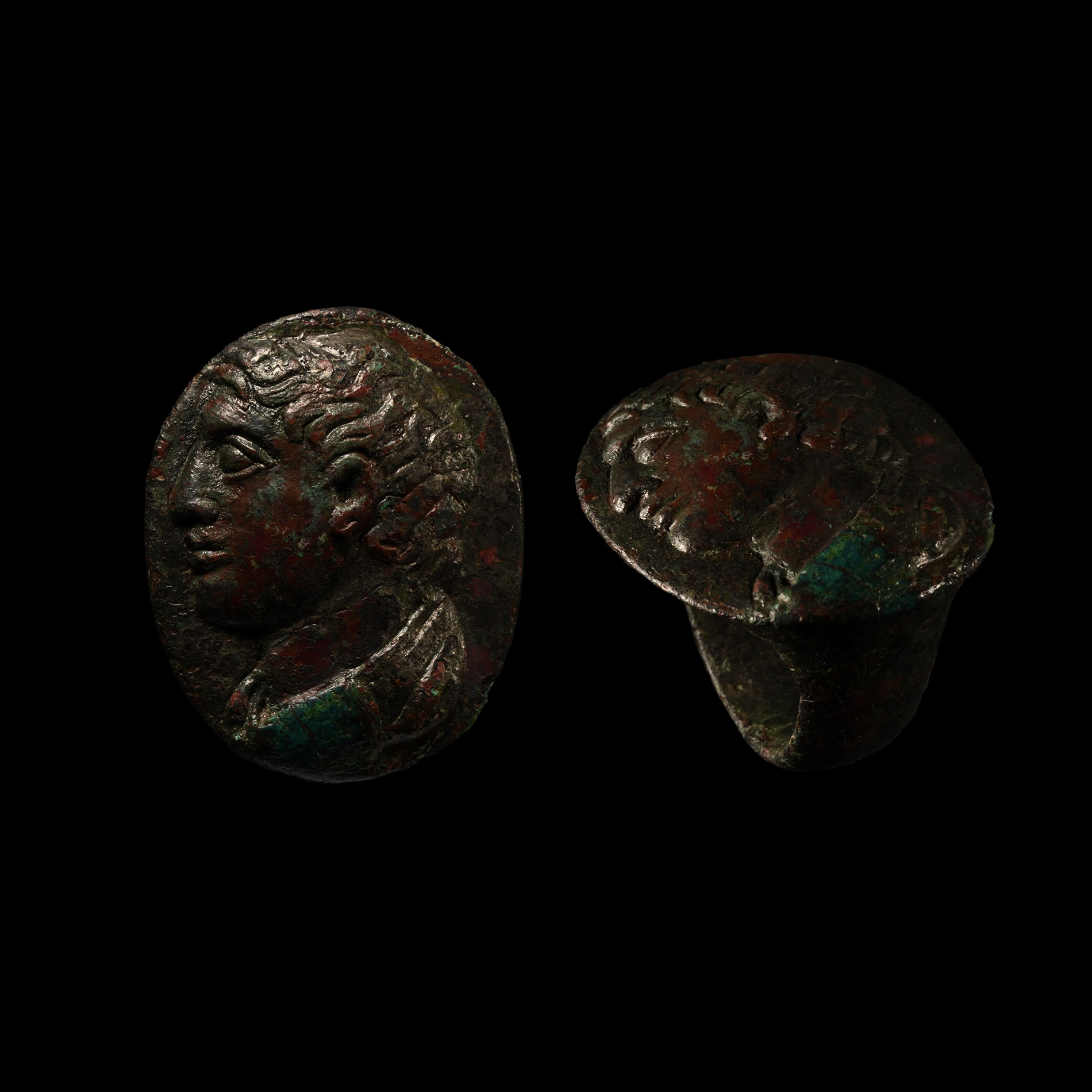 Egyptian Bronze Ring with Portrait