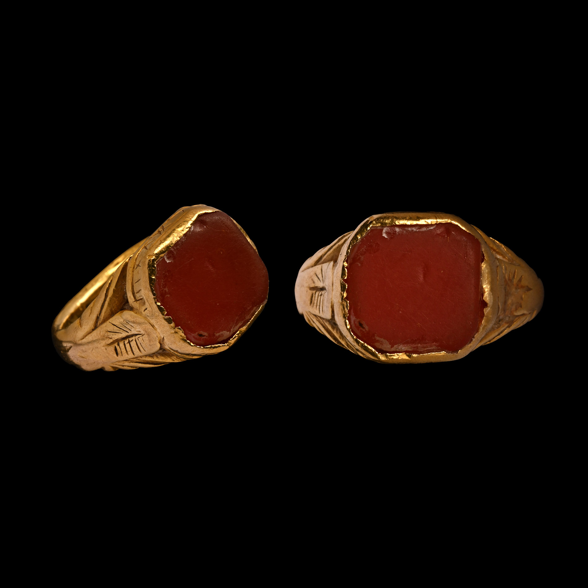 Byzantine Gold Ring with Square Carnelian Bezel