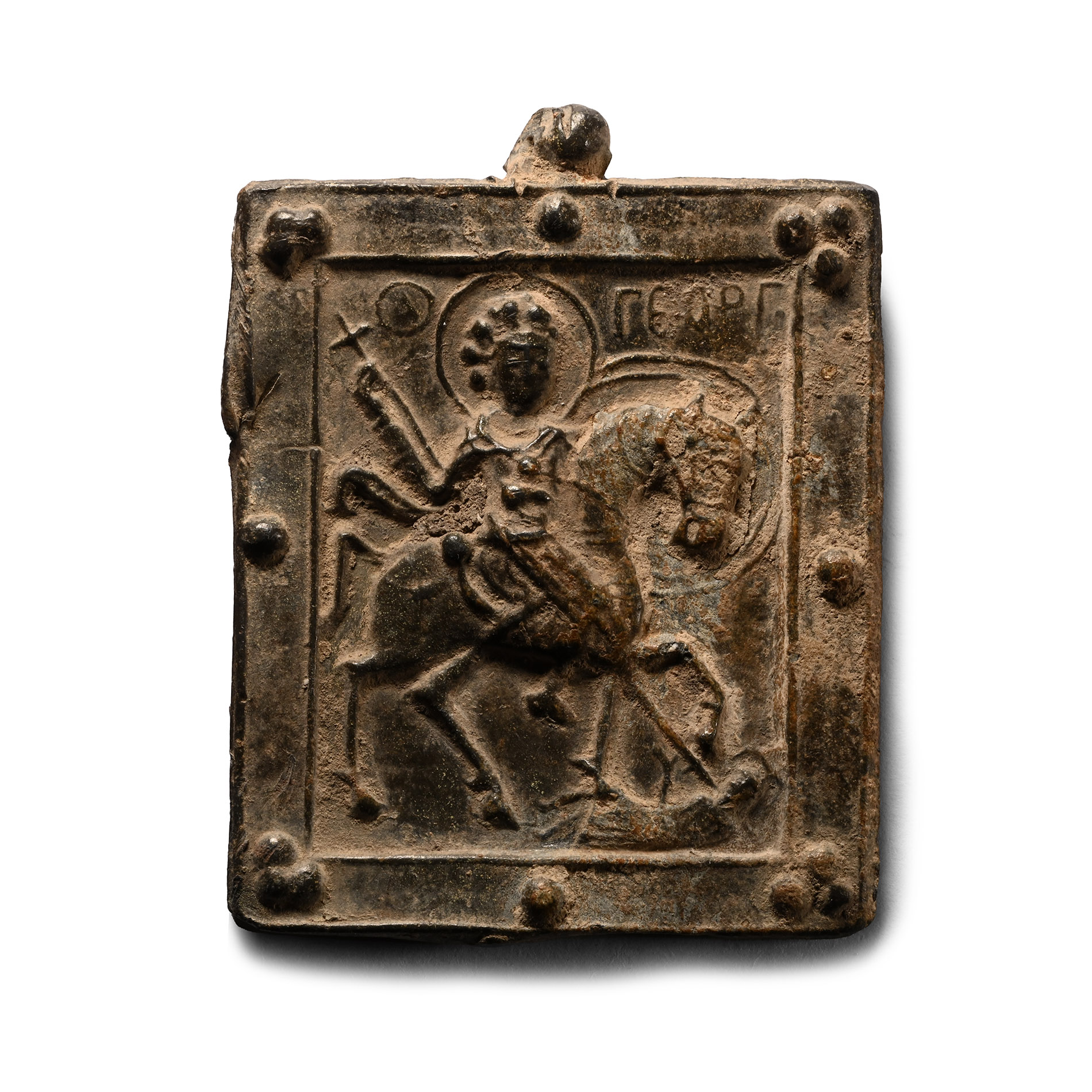 Byzantine Lead Icon with St George