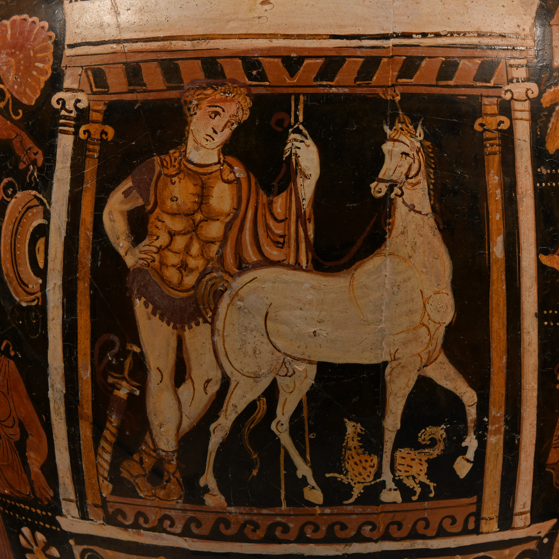 Monumental Apulian Red-Figure Volute Krater Attributed to the Licurgus Painter