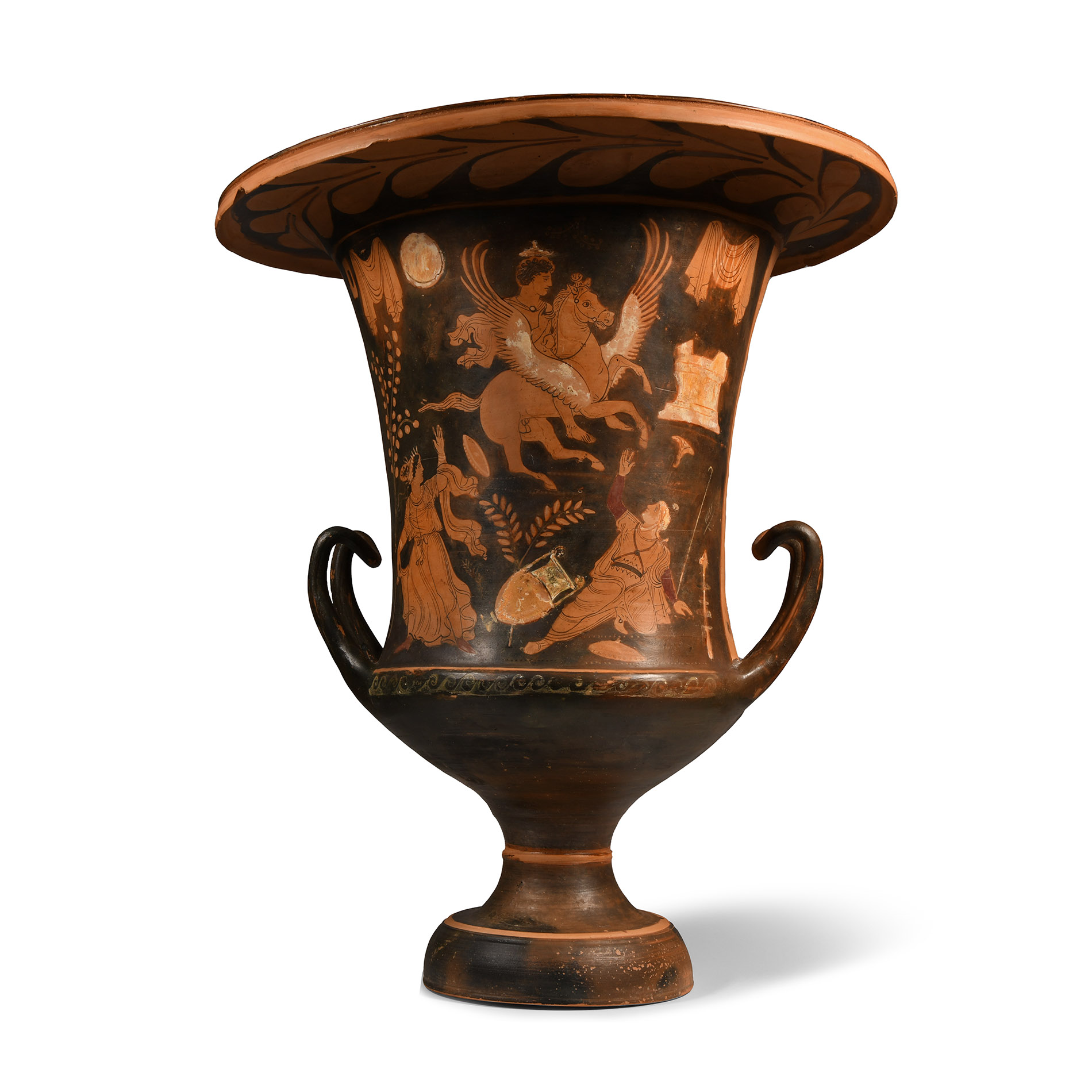 Monumental Greek Apulian Red-Figure Calyx-Krater