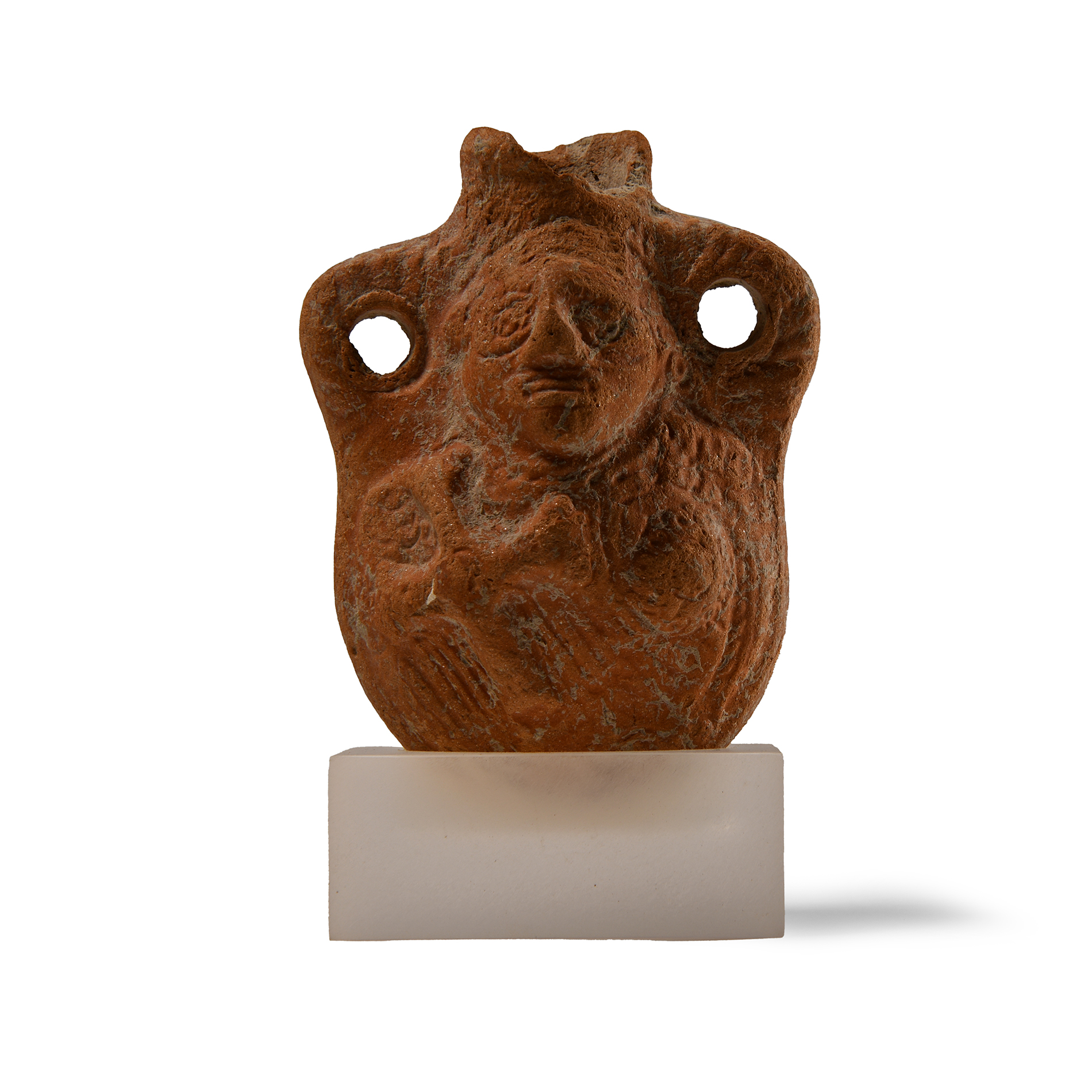 Byzantine Terracotta Pilgrim Flask with a Saint