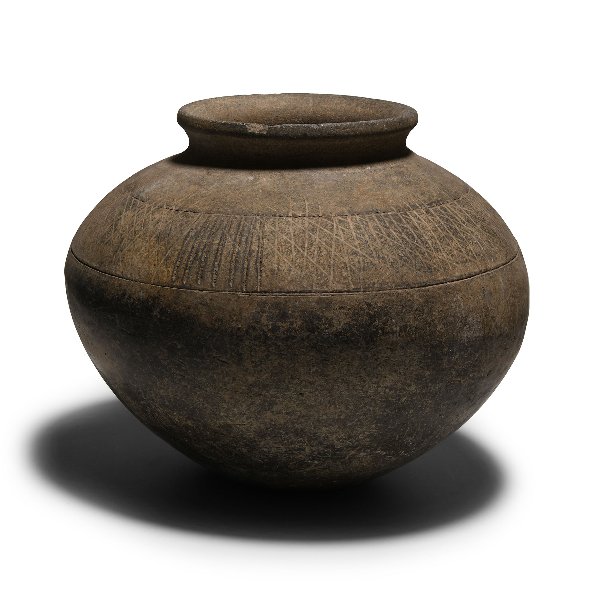 Large Bronze Age Decorated Grey Ware Burial Urn