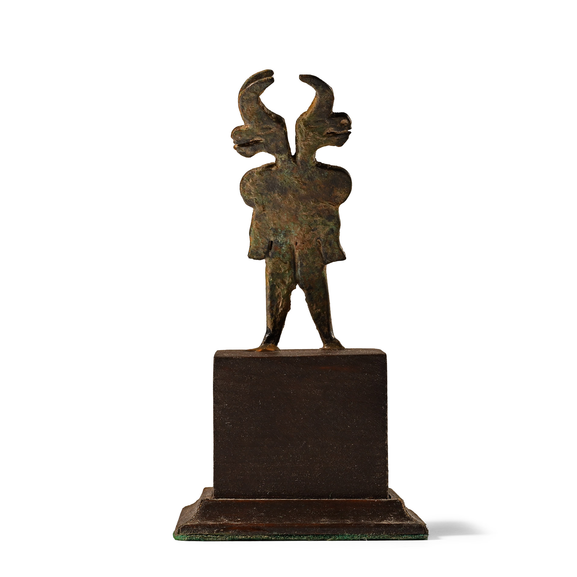 Western Asiatic Bronze Double Bull-Headed God Statuette