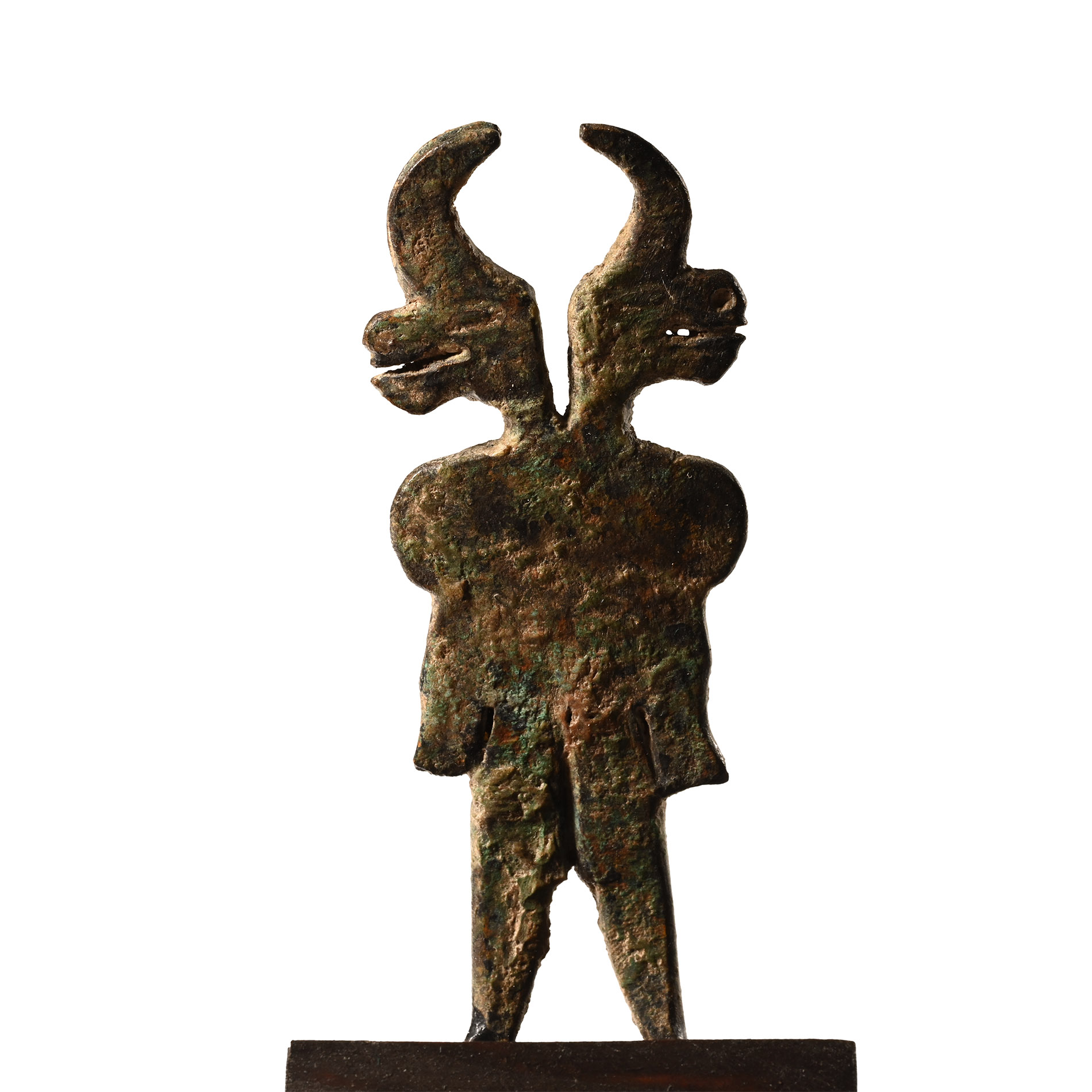 Western Asiatic Bronze Double Bull-Headed God Statuette