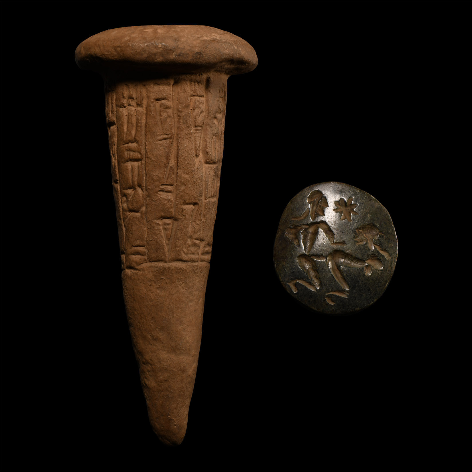 Reproduction Cuneiform Foundation Cone and Erotic Seal Group