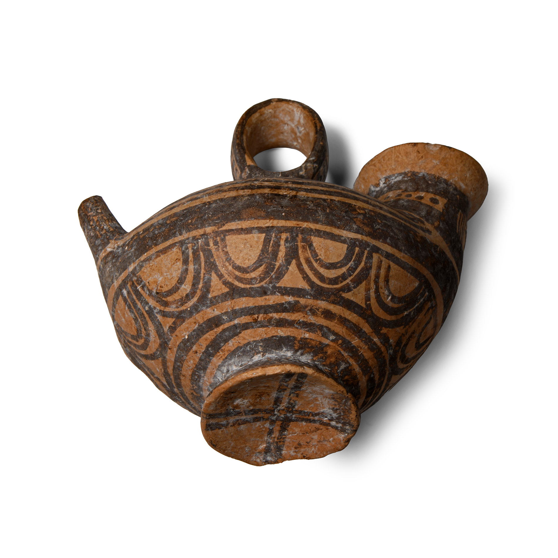 Daunian Terracotta Askos Bird-Shaped Flask