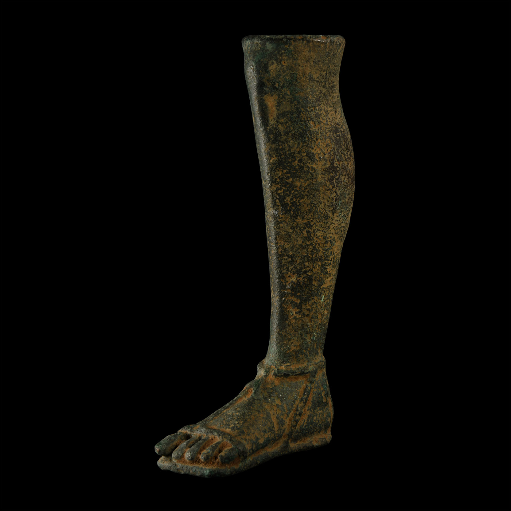 Roman Style Bronze Votive Sandaled Foot